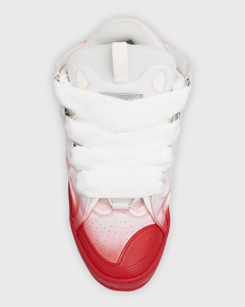 Lanvin o1w1db10325 Exclusive Curb Low-Top Sneakers in White/Red Size US 13 / EU 46 - 6 Thumbnail