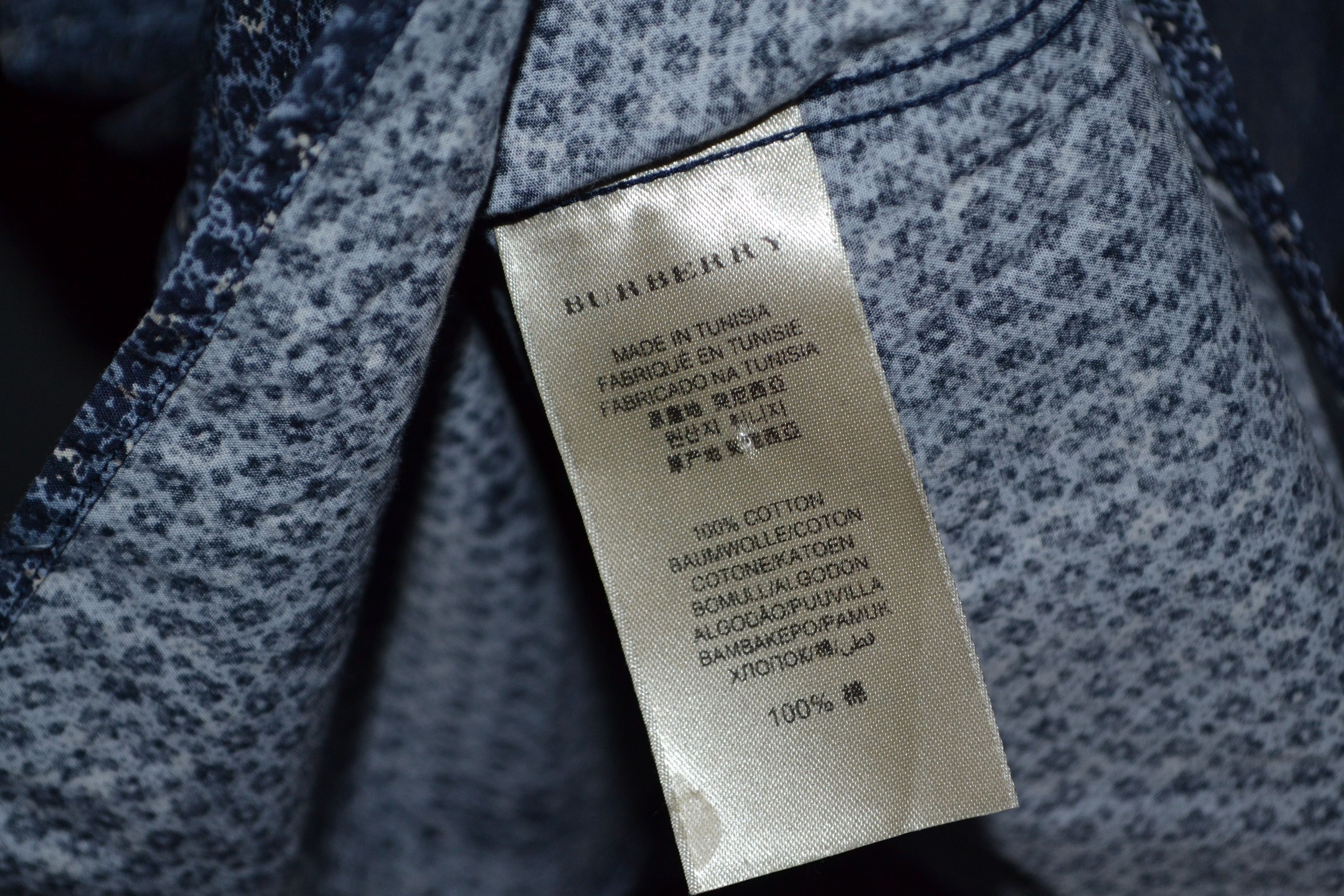 Burberry Burberry Blue Abstract Print L Men's Checkered Shirt Size US L / EU 52-54 / 3 - 12 Thumbnail