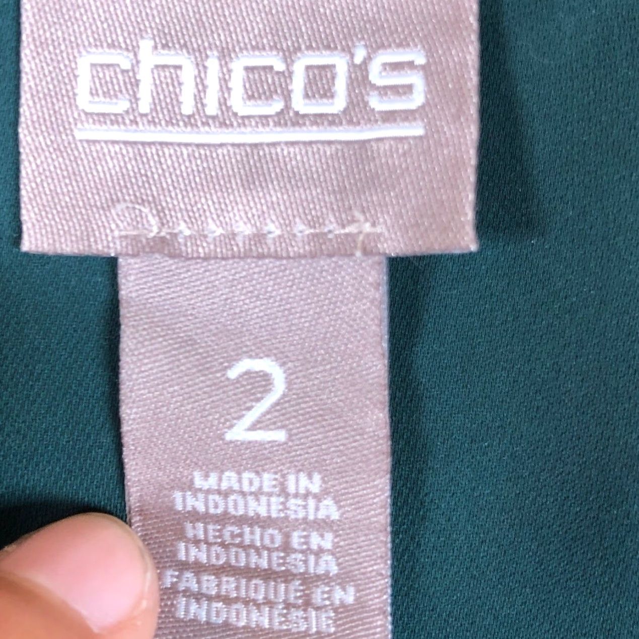 Vintage Chicos Womens Blouse Green Sleeveless Ruffle Front Lightweight Sheer 2 (L) Size L / US 10 / IT 46 - 6 Thumbnail