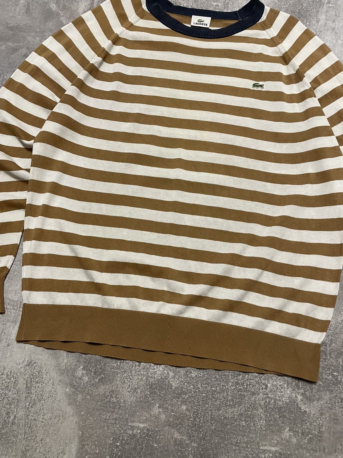 Lacoste Vintage Lacoste Striped Sweater Size US XL / EU 56 / 4 - 3 Thumbnail