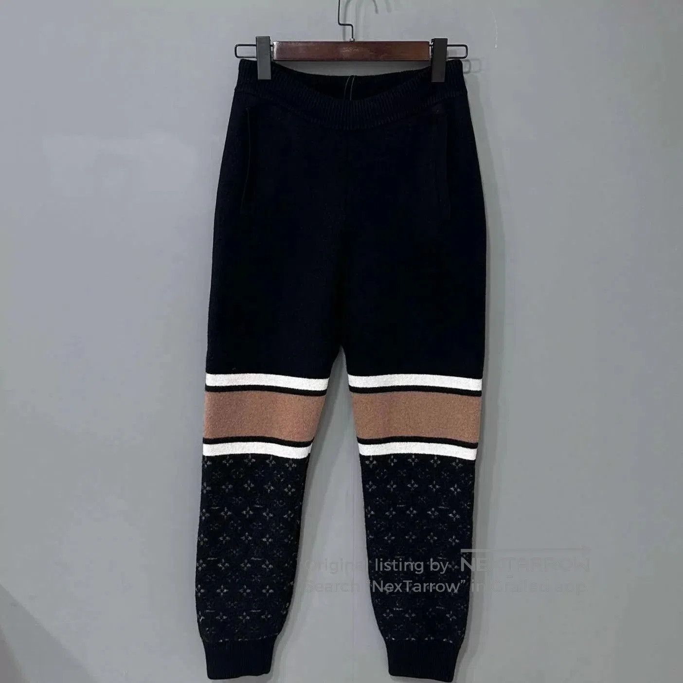 Louis Vuitton Black Striped Patterned Knit Jogger Pants. Size US 32 / EU 48 - 3 Thumbnail