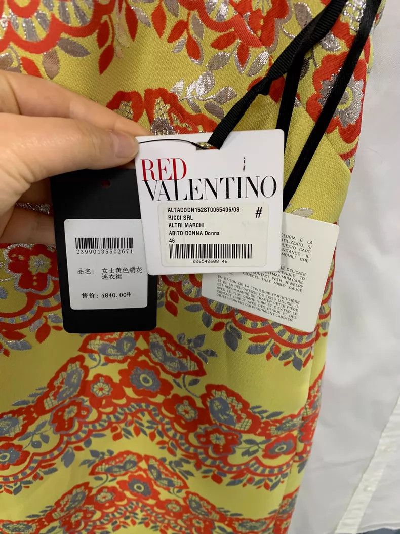 Valentino Valentino Women's yellow embroidered dress Size M / US 6-8 / IT 42-44 - 2 Thumbnail