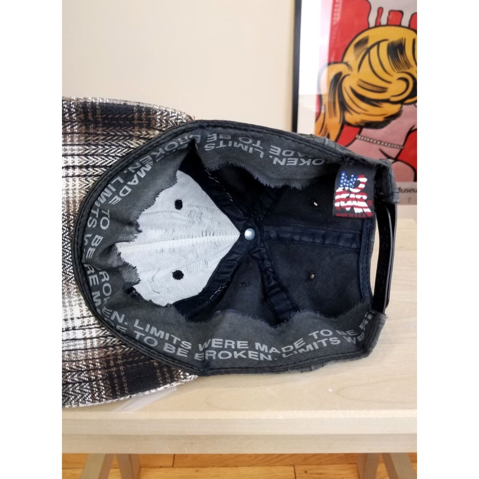 No Fear VINTAGE No Fear DANGEROUS SPORTS GEAR PLAID SNAPBACK HAT Adjustable Black 1990s Cap Mens Size ONE SIZE - 5 Thumbnail