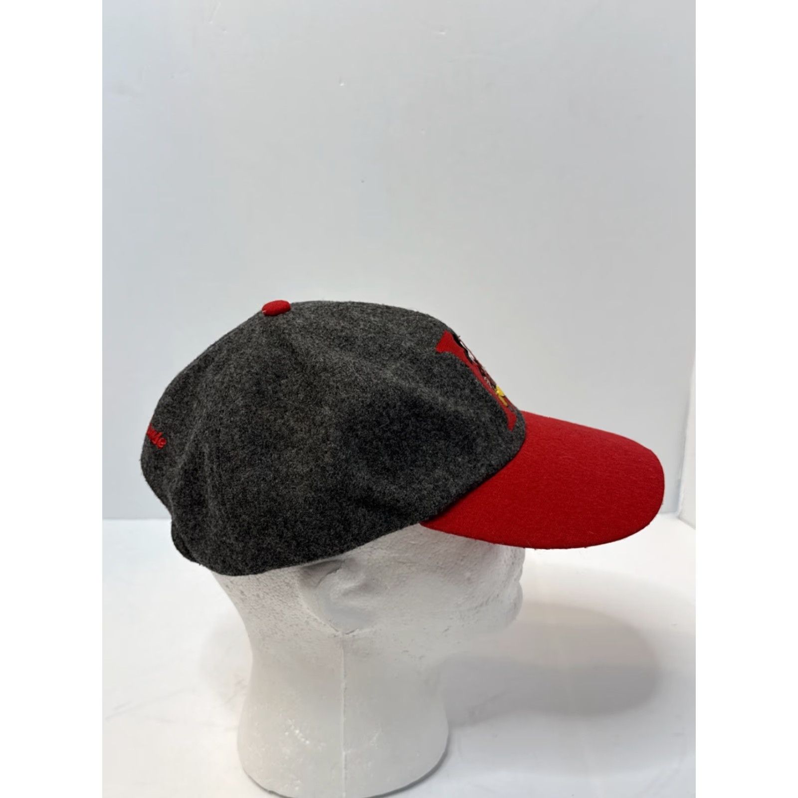 Mickey Unlimited VINTAGE Mickey Unlimited Disney Hat Gray Red OSFA Adult Wool Snapback Cap Mens Hip Hop 90s Size ONE SIZE - 3 Thumbnail