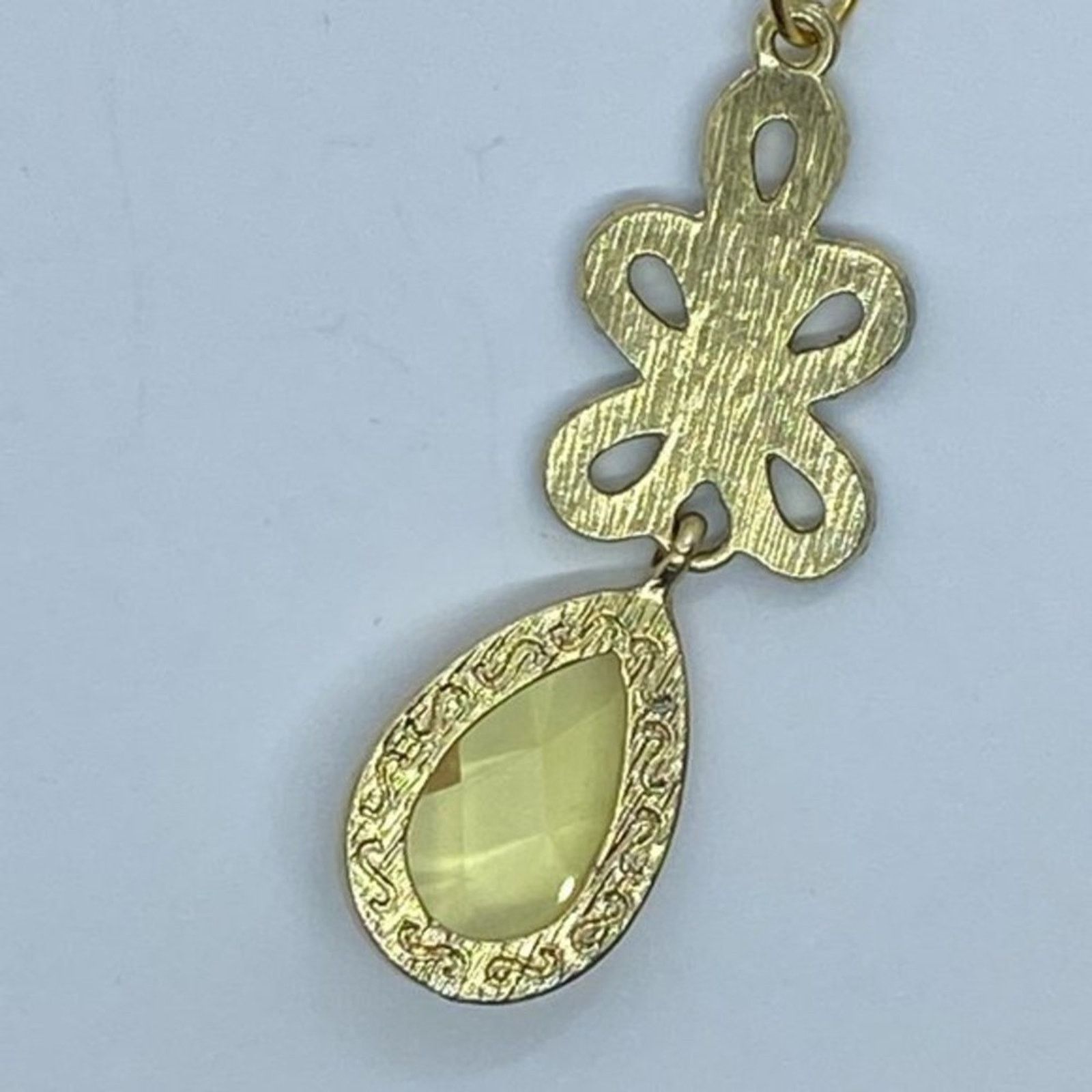 Handmade Gold-Tone Black Beaded Yellow Rhinestone Pendant Size ONE SIZE - 8 Thumbnail