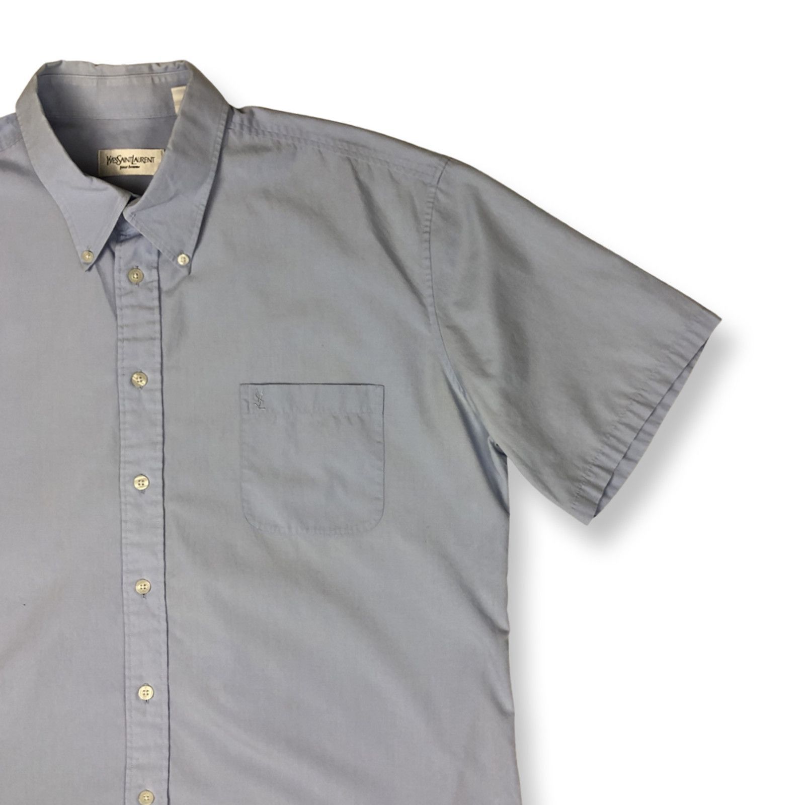 Yves Saint Laurent Yves Saint Laurent YSL Logo Blue Shirt Size US XL / EU 56 / 4 - 3 Thumbnail