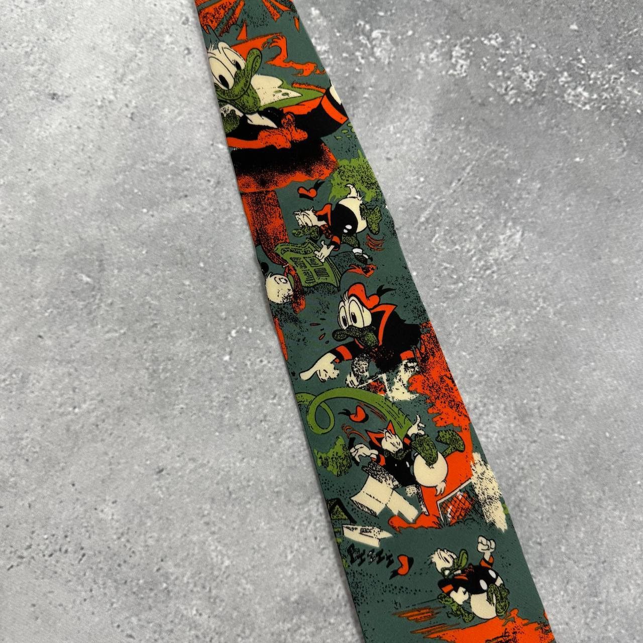 Disney Vintage 90s The Disney The Rack DuckTales Silk Tie Green Size ONE SIZE - 2 Thumbnail