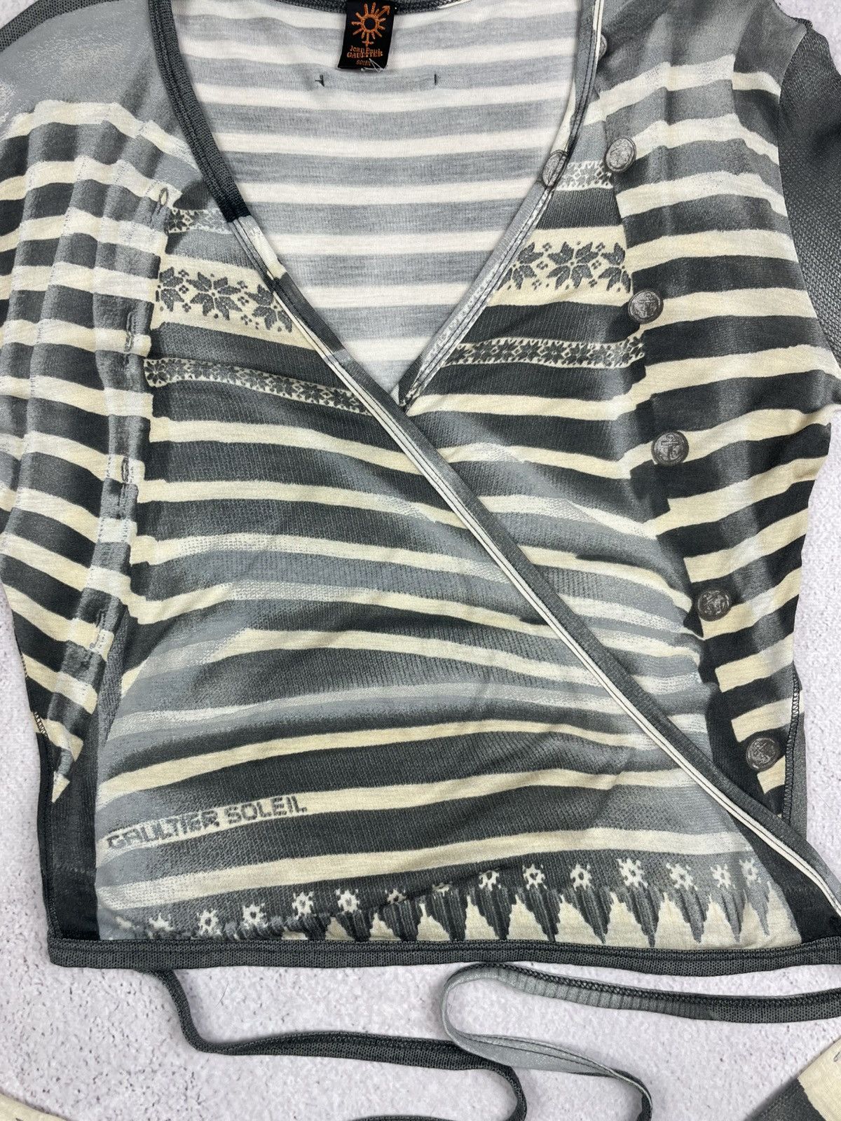 Jean Paul Gaultier JPG Soleil Long-Sleeve VNeck Shirt Jean Paul Gaultier Unique Size M / US 6-8 / IT 42-44 - 7 Thumbnail