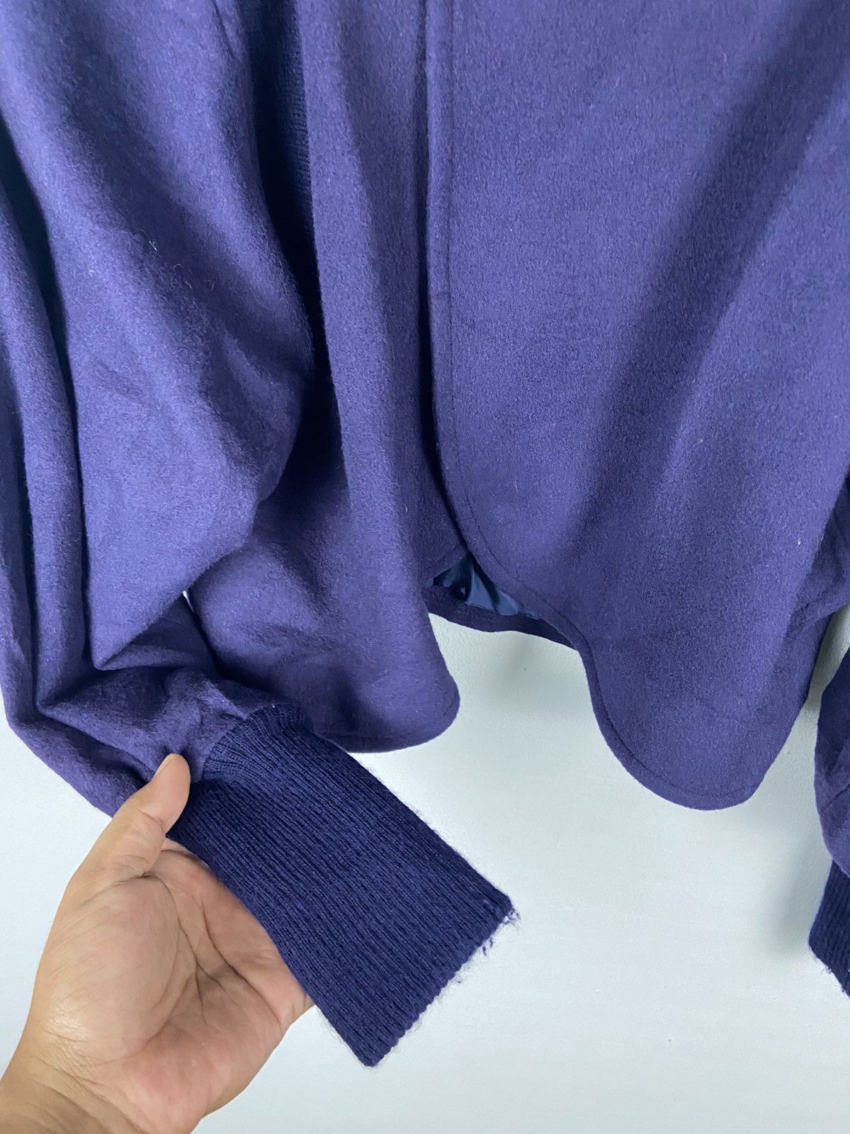 Vintage Miss Chloe Cropped Blue Navy Woolen Jacket