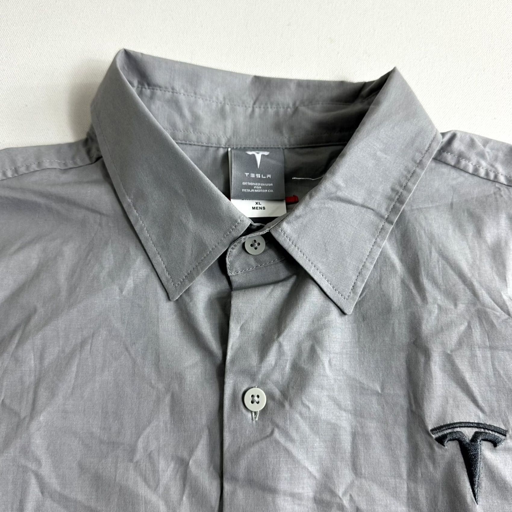 Vintage Tesla Button-Down Shirt Adult Men XL Gray Size US XL / EU 56 / 4 - 5 Thumbnail