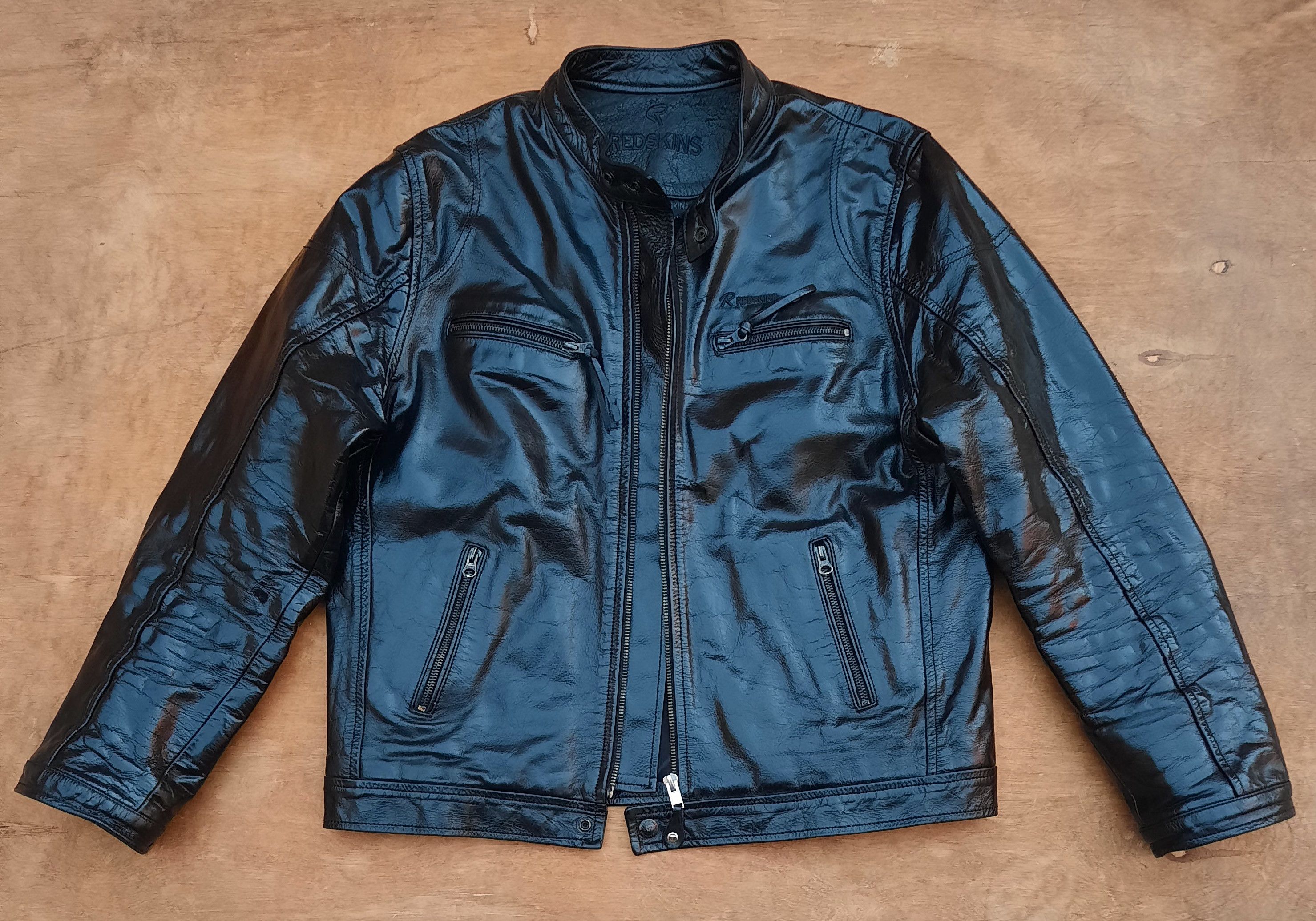 Genuine Leather Redskins Leather Jacket Padded Biker style Black Size US L / EU 52-54 / 3 - 2 Thumbnail