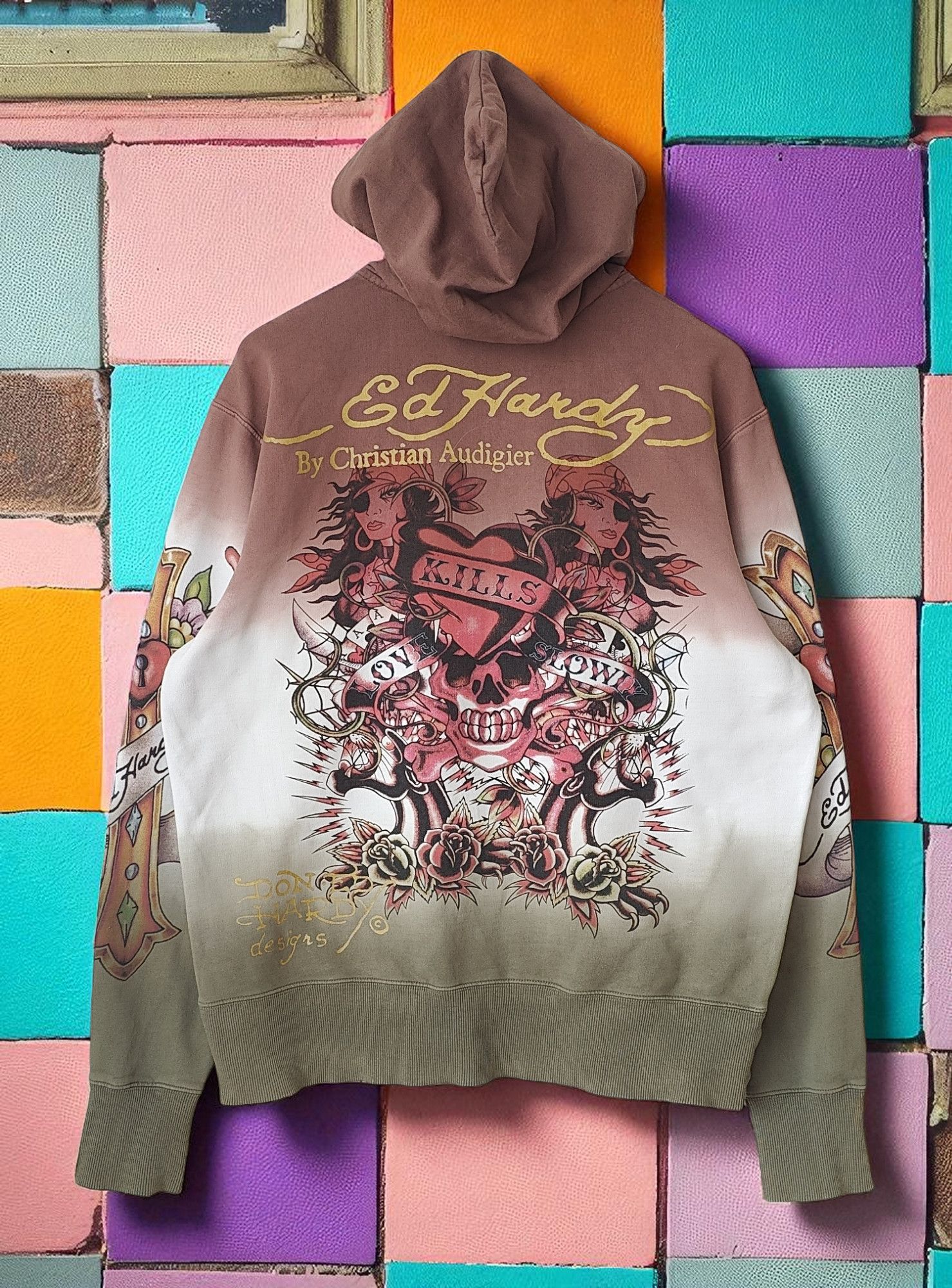 Christian Audigier × Ed Hardy × Japanese Brand 🚨🚨White Big