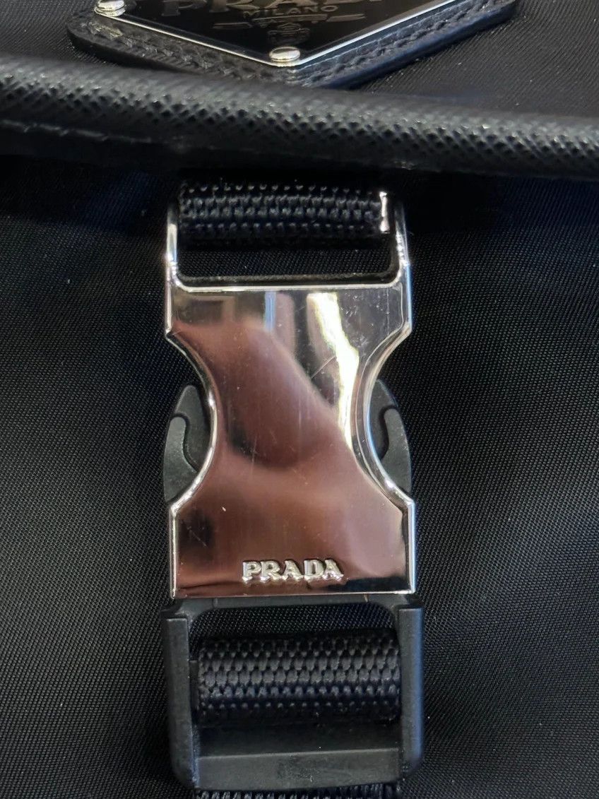 Prada Prada Re-Nylon and Saffiano Leather Shoulder Bag Black Size ONE SIZE - 4 Thumbnail