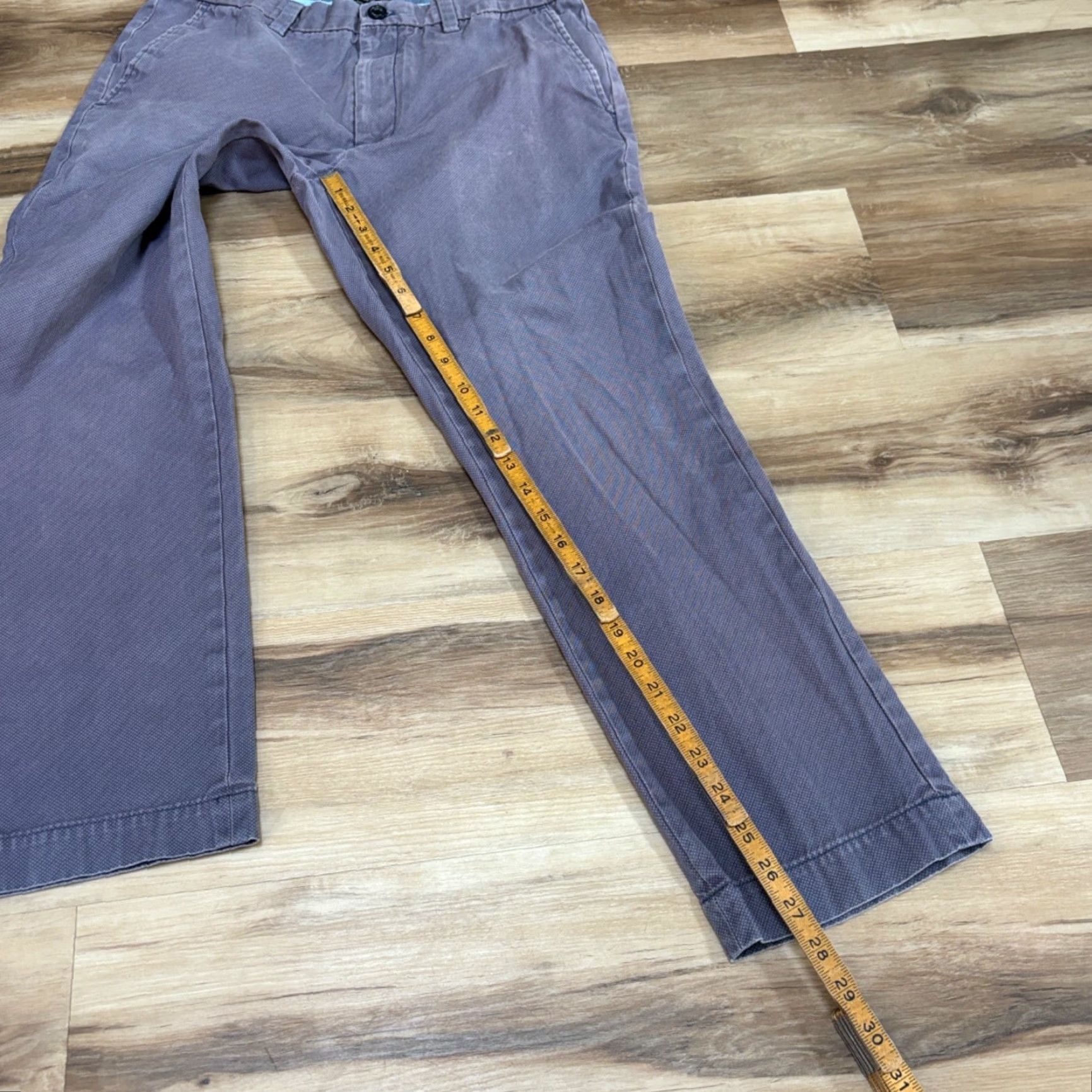 Banana Republic Banana Republic Pants Mens 32 x 28 Aiden Chino 100% Cotton Printed Purple Geometric Canvas Regular Flat Front Zip Size US 32 / EU 48 - 5 Thumbnail