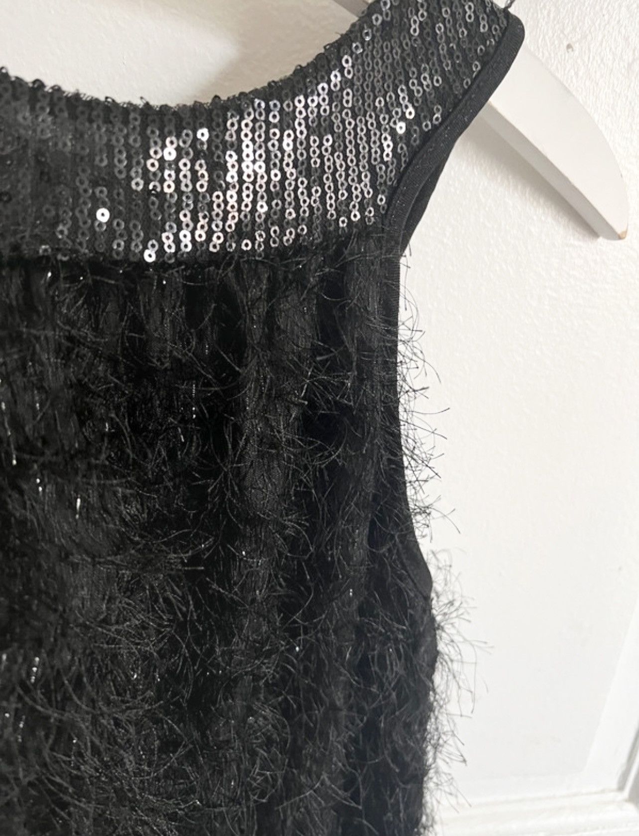 Japanese Brand × Vintage Y2K Black Fur Hair Dress 2000s like jpg cdg yohji 00s Size L / US 10 / IT 46 - 4 Thumbnail