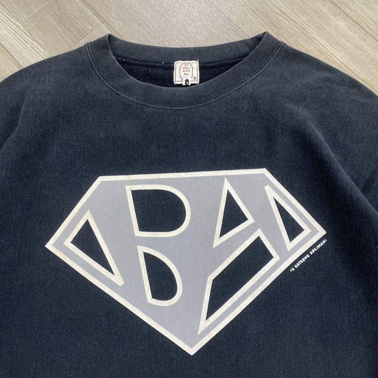 Bape 1990s Vintage A Bathing Ape Bape Superman BA Logo Sweatshirt Size US L / EU 52-54 / 3 - 3 Thumbnail