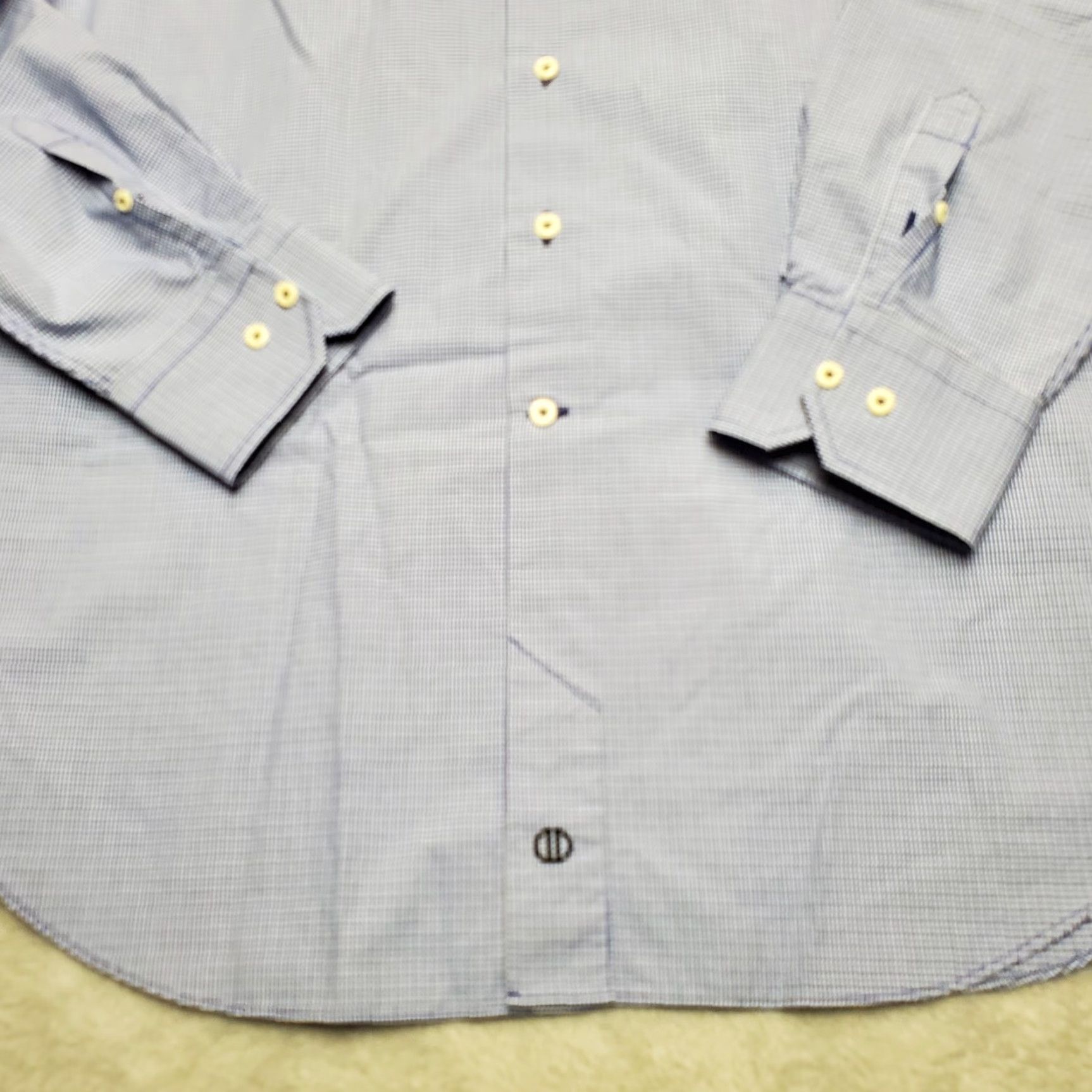 David Donahue David Donahue Shirt Mens XL Blue Micro Plaid Long Sleeve Dress Casual Size US XL / EU 56 / 4 - 4 Thumbnail