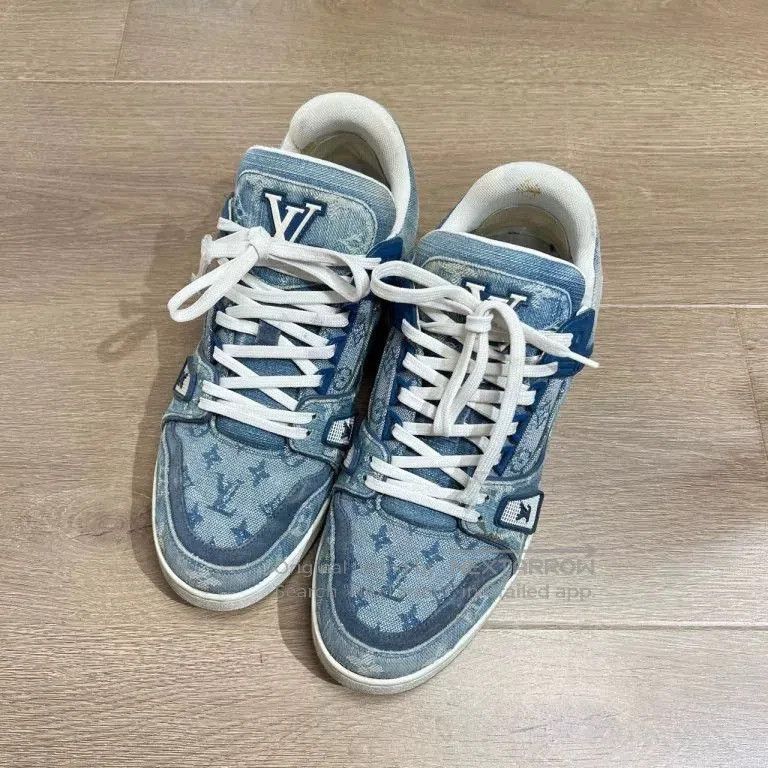 Louis Vuitton louis vuitton blue denim trainer sneakers. Size US 6.5 / EU 39-40 - 4 Thumbnail