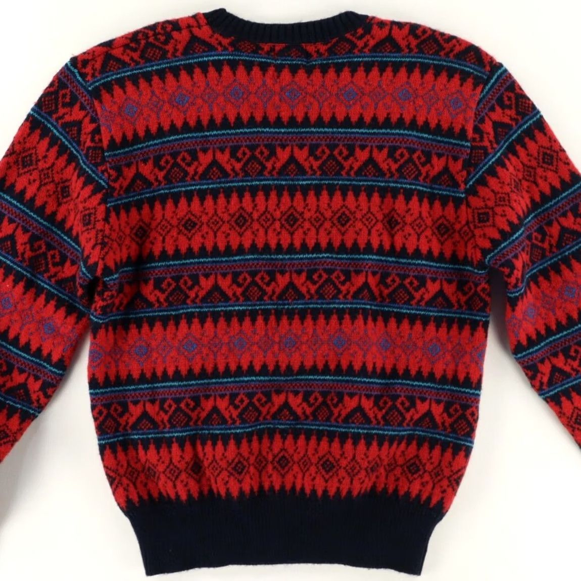 Vintage VTG Iredell County Fair Isle Striped Red Men's L Sweater Shirt Vintage Size US L / EU 52-54 / 3 - 4 Thumbnail