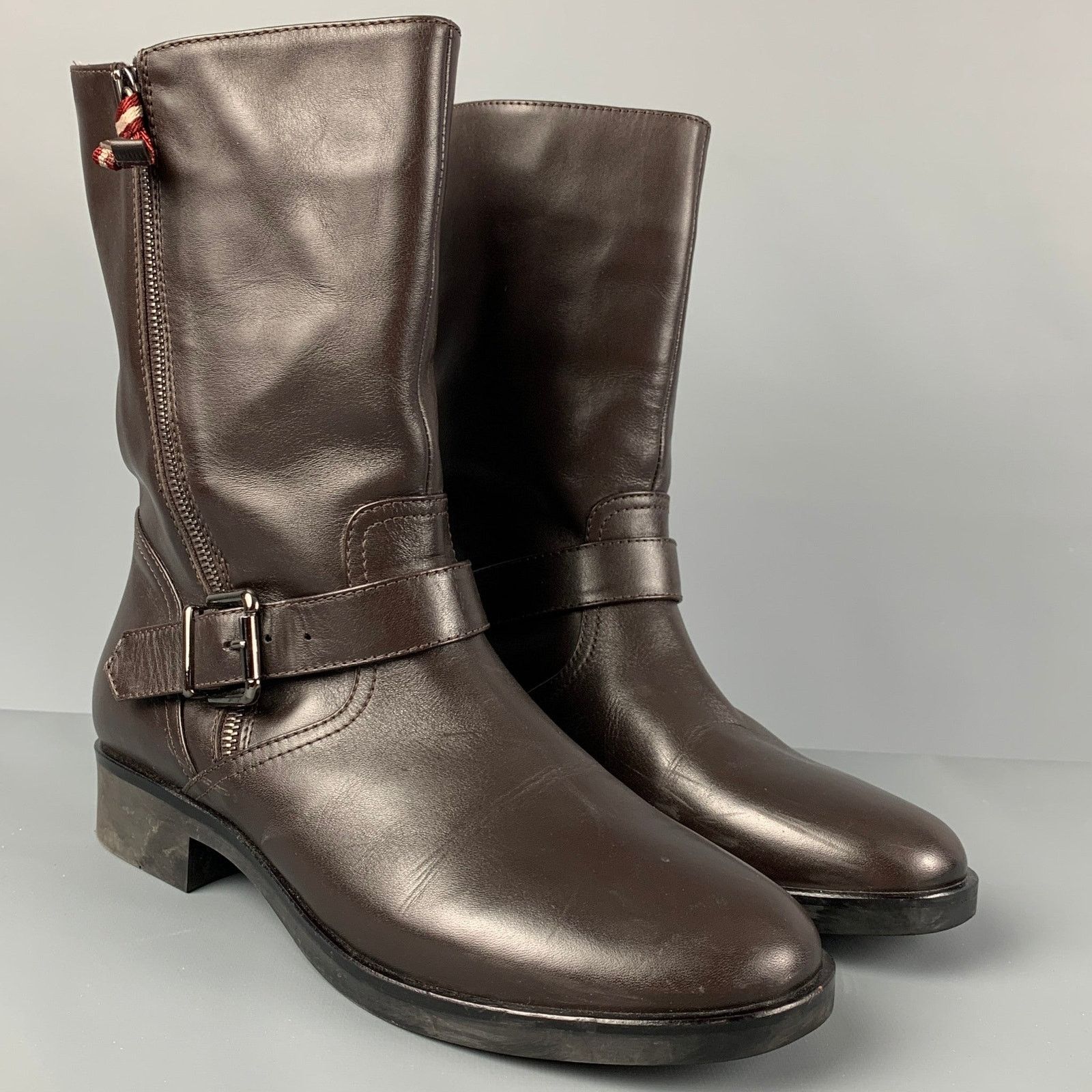 Bally BALLY Size 12 Brown Leather Solid Belted Women Boots Size US 12 / IT 42 - 2 Thumbnail
