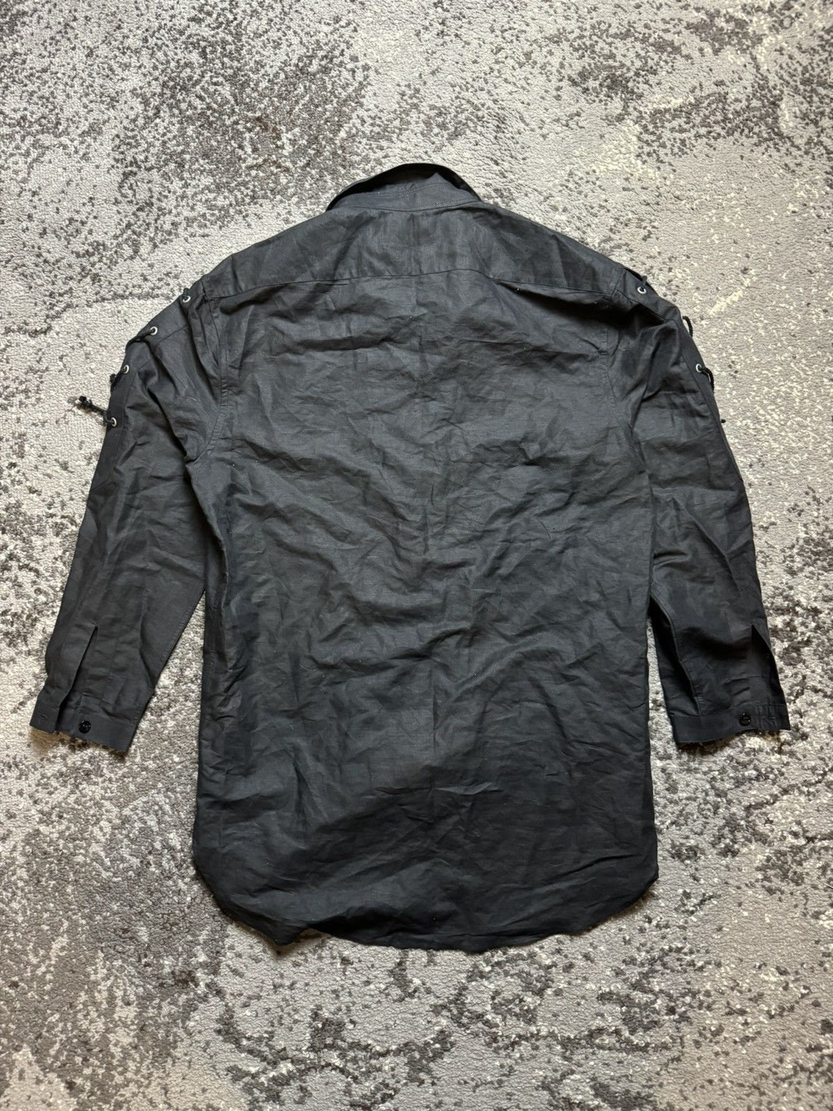 Saint Laurent Paris × Vintage Vintage Saint Laurent Paris Linen Blouse Opium Black Lace Size US M / EU 48-50 / 2 - 11 Thumbnail