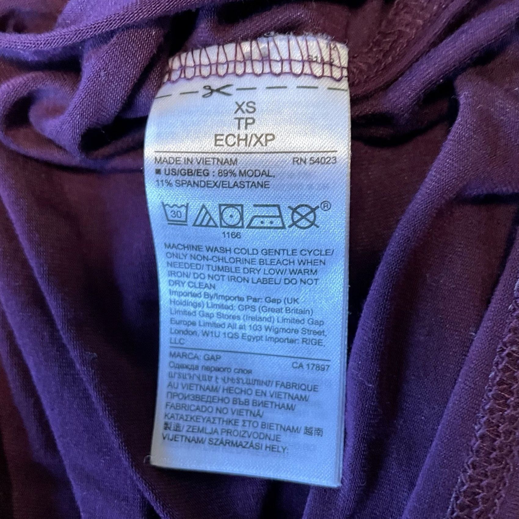 Gap Gap Love By Gap Modal Pajama Top True Sleep Lounge Wear Womens XS Plum Cranberry Size XS / US 0-2 / IT 36-38 - 6 Thumbnail