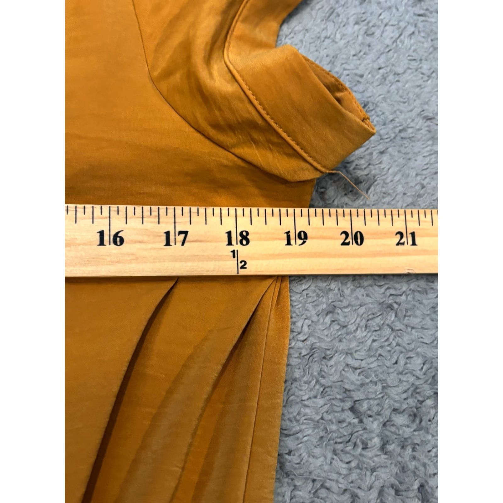 Nine West Nine West Blouse Womens Medium Mustard Yellow Faux Wrap Tie Waist V Neck Short Sleeve Classic Easy Care Regular Fit Size M / US 6-8 / IT 42-44 - 3 Thumbnail