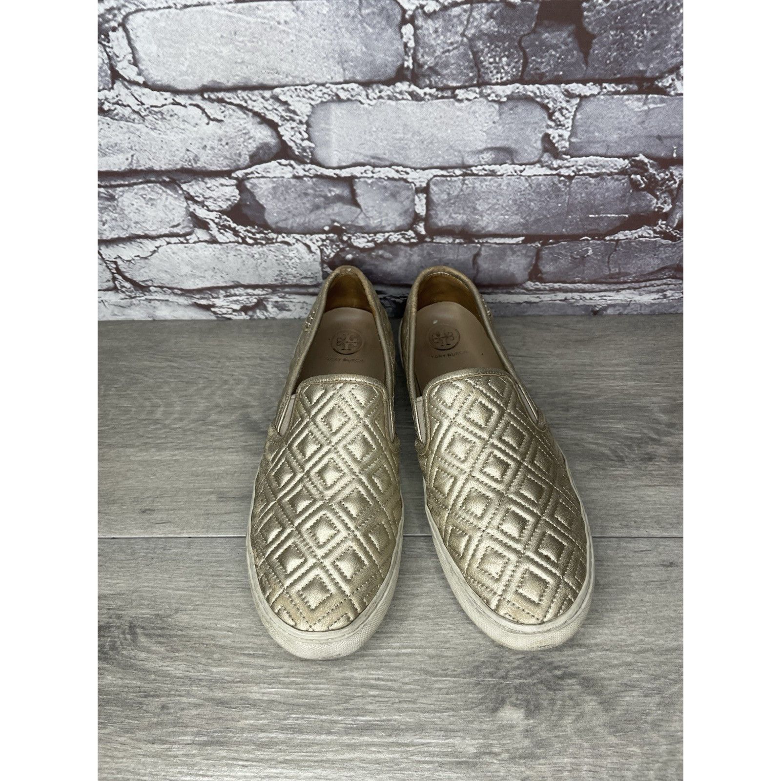 Tory Burch Tory Burch Jesse Quilted Tennis French Gold Leather Shoes Wo Size US 8.5 / IT 38.5 - 6 Thumbnail