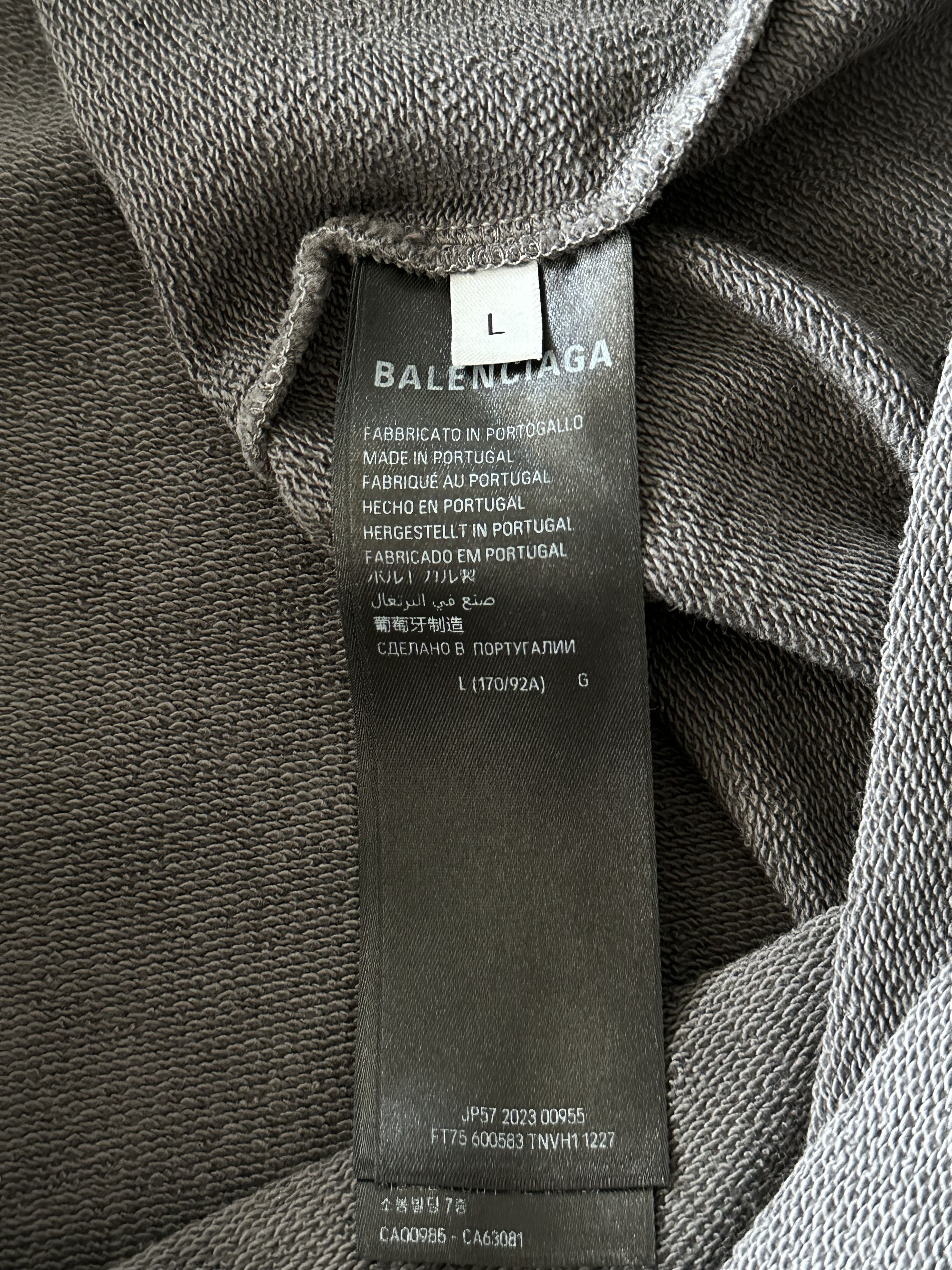 Balenciaga Balenciaga Grey & Black Embroidered Logo Hoodie Size US XXL / EU 58 / 5 - 4 Thumbnail