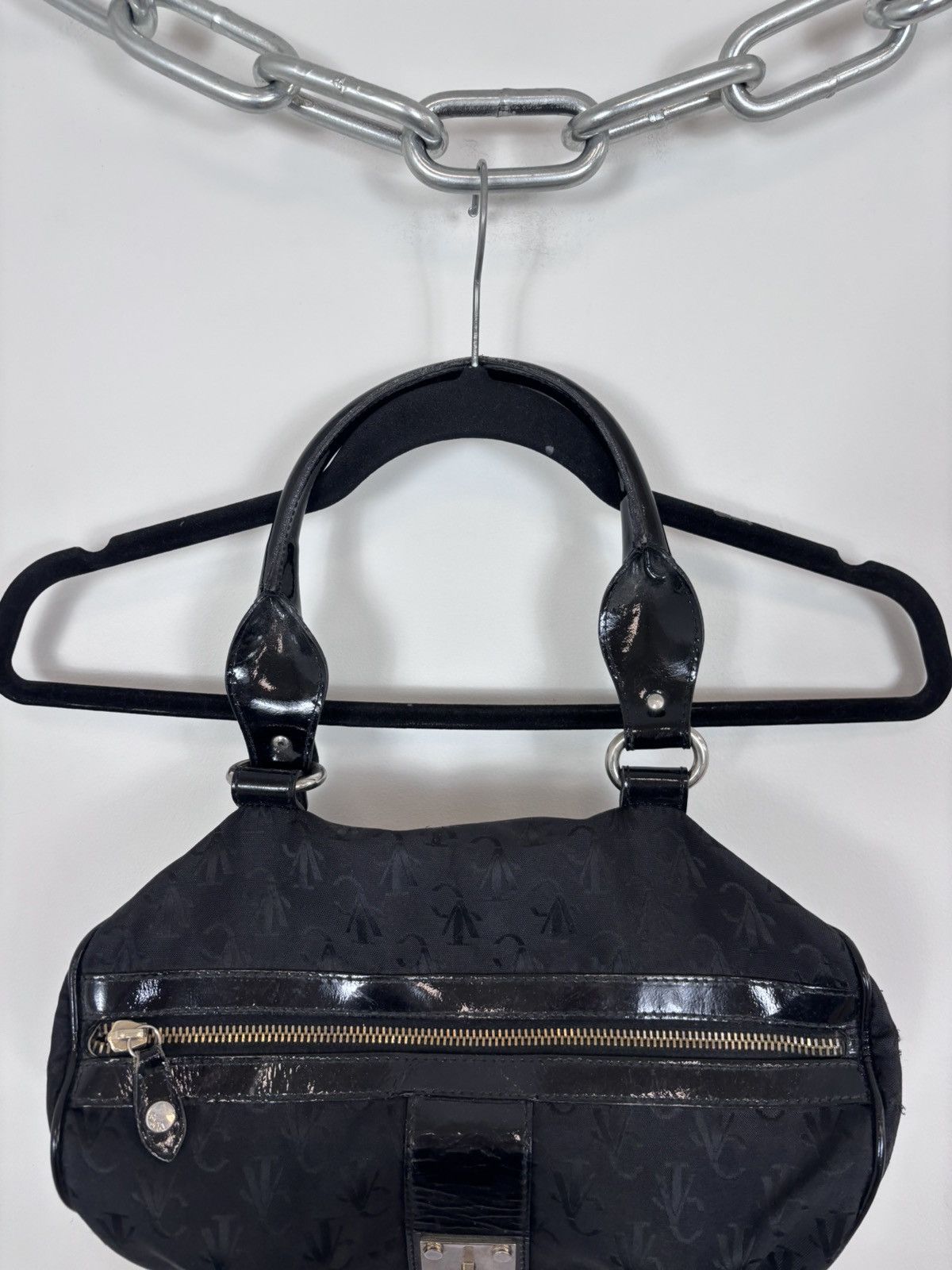 Versace Jeans Couture Versace Jeans Couture Black VJC Monogram Tote Handle Bag Size ONE SIZE - 13 Thumbnail