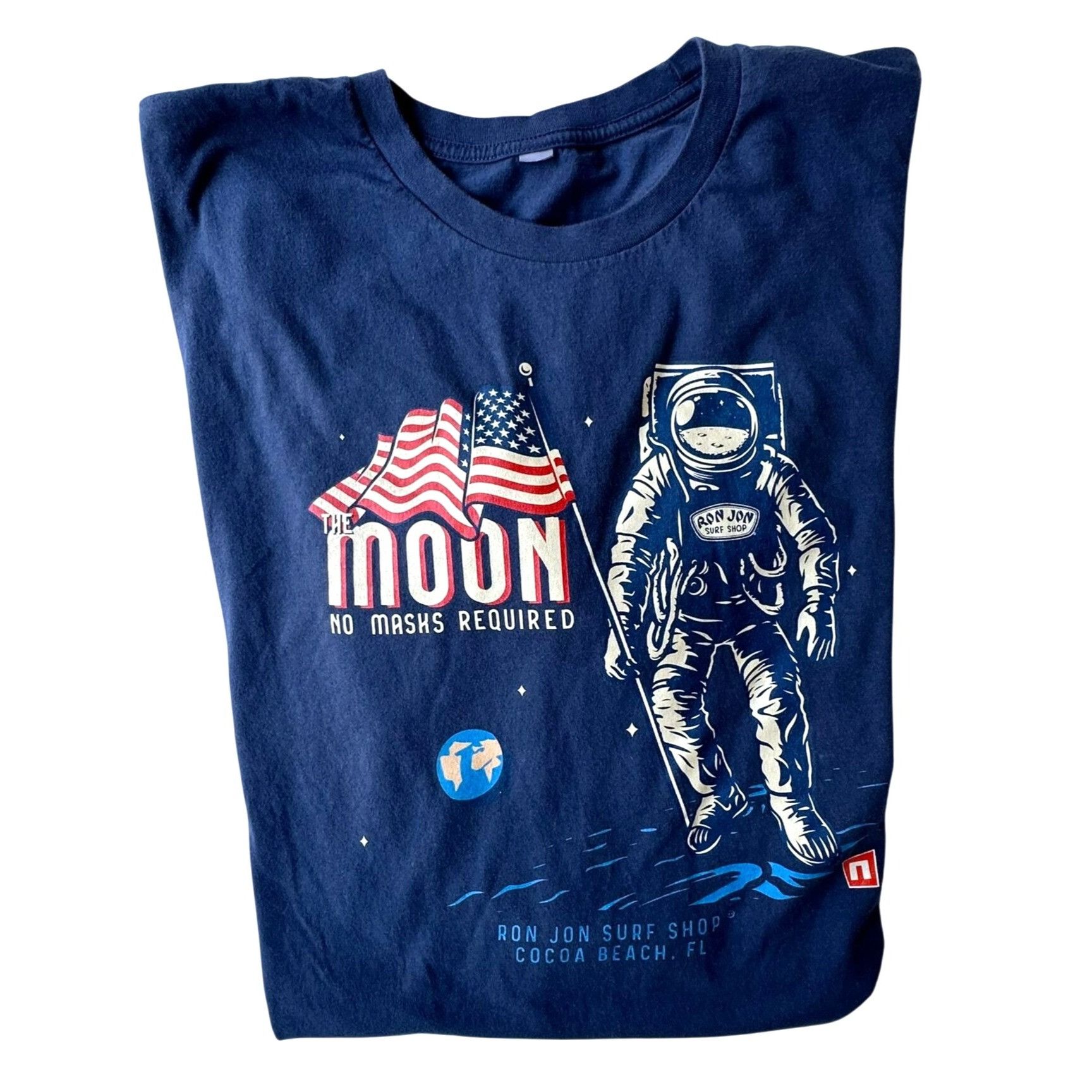 Ron Jon Surf Shop Ron Jon Moon Landing T Shirt XXL? Blue No Masks Required Size US XXL / EU 58 / 5 - 1 Thumbnail
