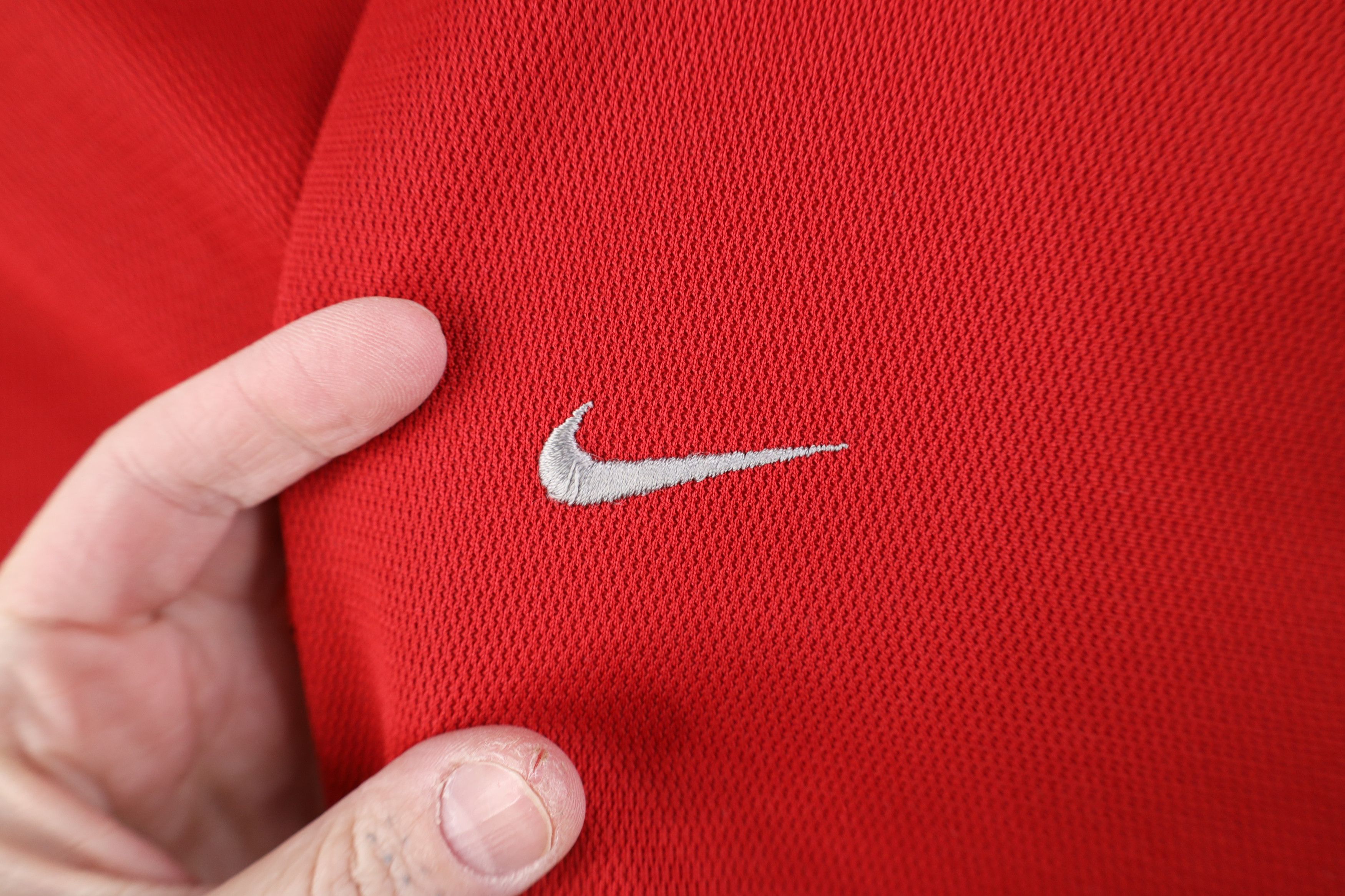 Nike Vintage Y2K Nike Mini Swoosh Knit Short Sleeve T-Shirt Red Size US XL / EU 56 / 4 - 4 Thumbnail