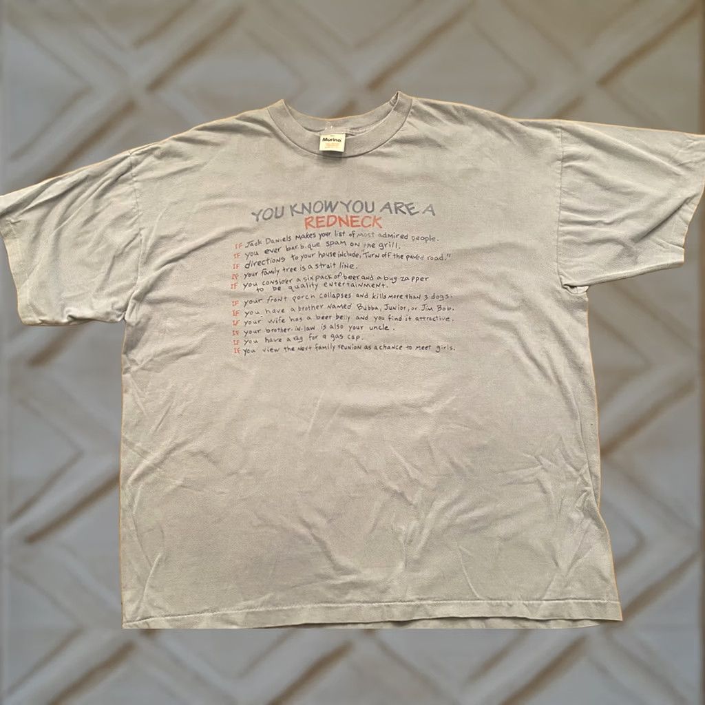 Area VINTAGE You Know You Are a Redneck Blue Shirt 2XL T-Shirt 25” P to P Mens 90s Size US XXL / EU 58 / 5 - 1 Thumbnail