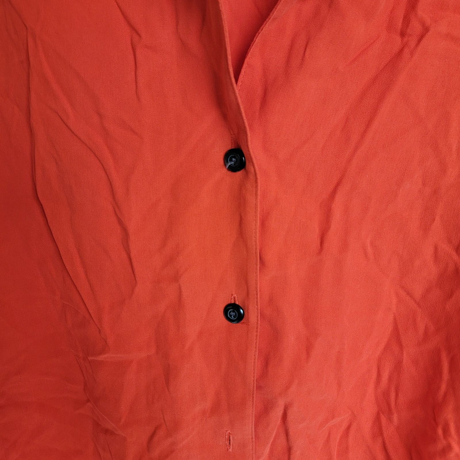 Other Y2K Gauva Red Orange 100% Silk Button-Up Shirt Size 18 Size XXL / US 16-18 / IT 52-54 - 5 Thumbnail