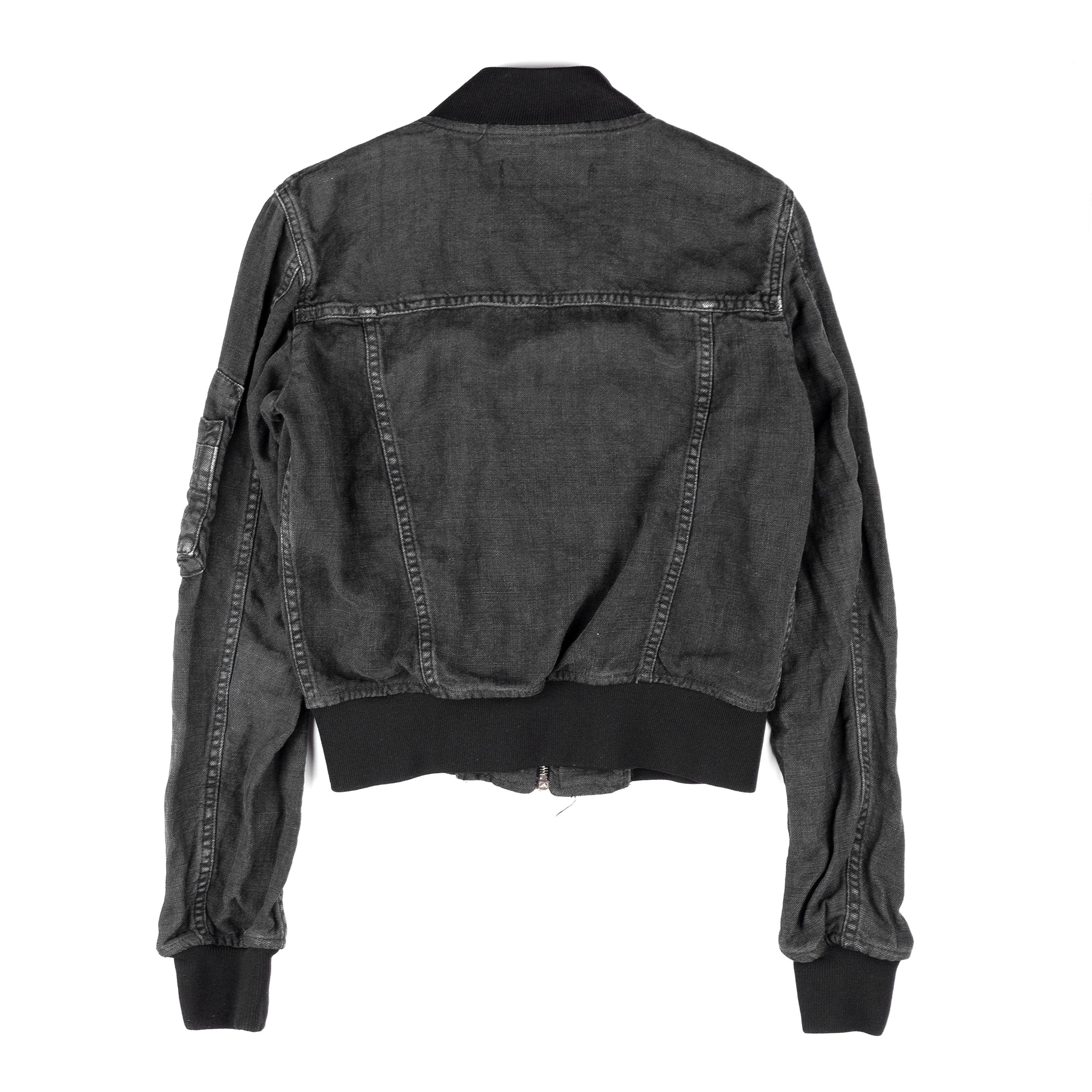 Dolce & Gabbana Dolce & Gabbana Vintage Black Denim Bomber Jacket (S) Size S / US 4 / IT 40 - 2 Thumbnail