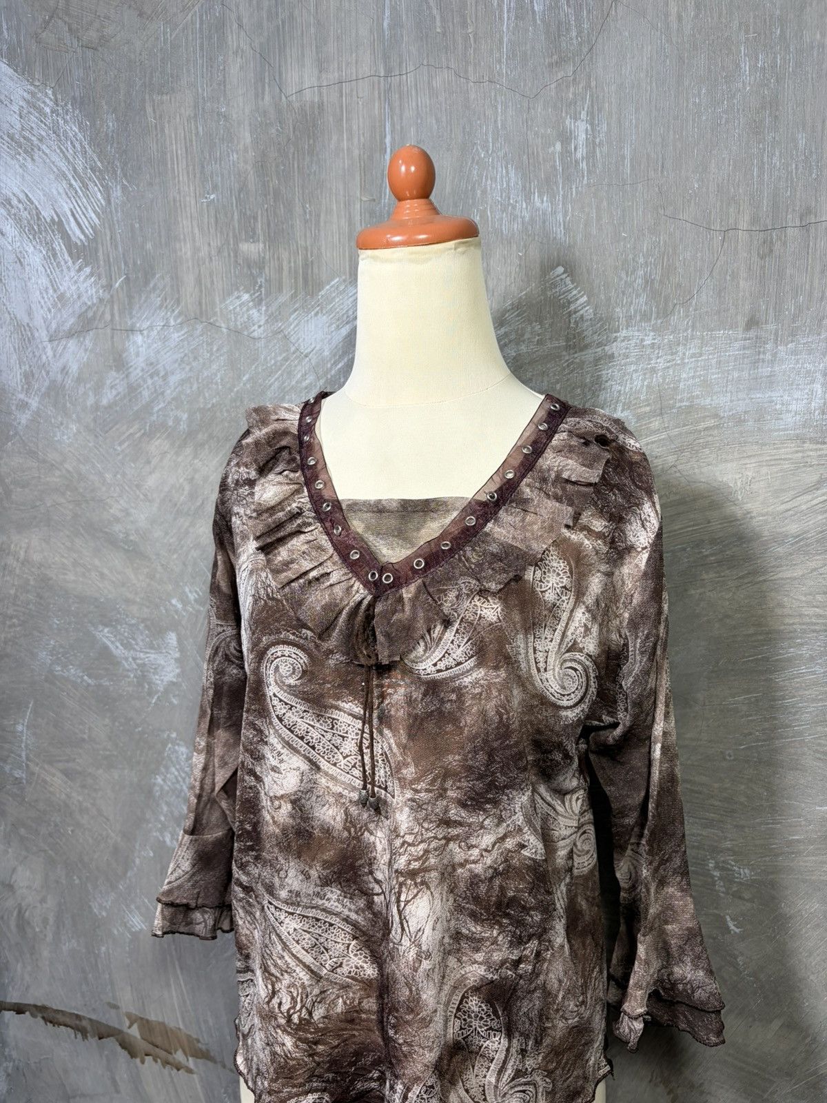 Le Grande Bleu (L.G.B.) Unknown - Japanese Y2K Women Mesh Tops Size M / US 6-8 / IT 42-44 - 2 Thumbnail