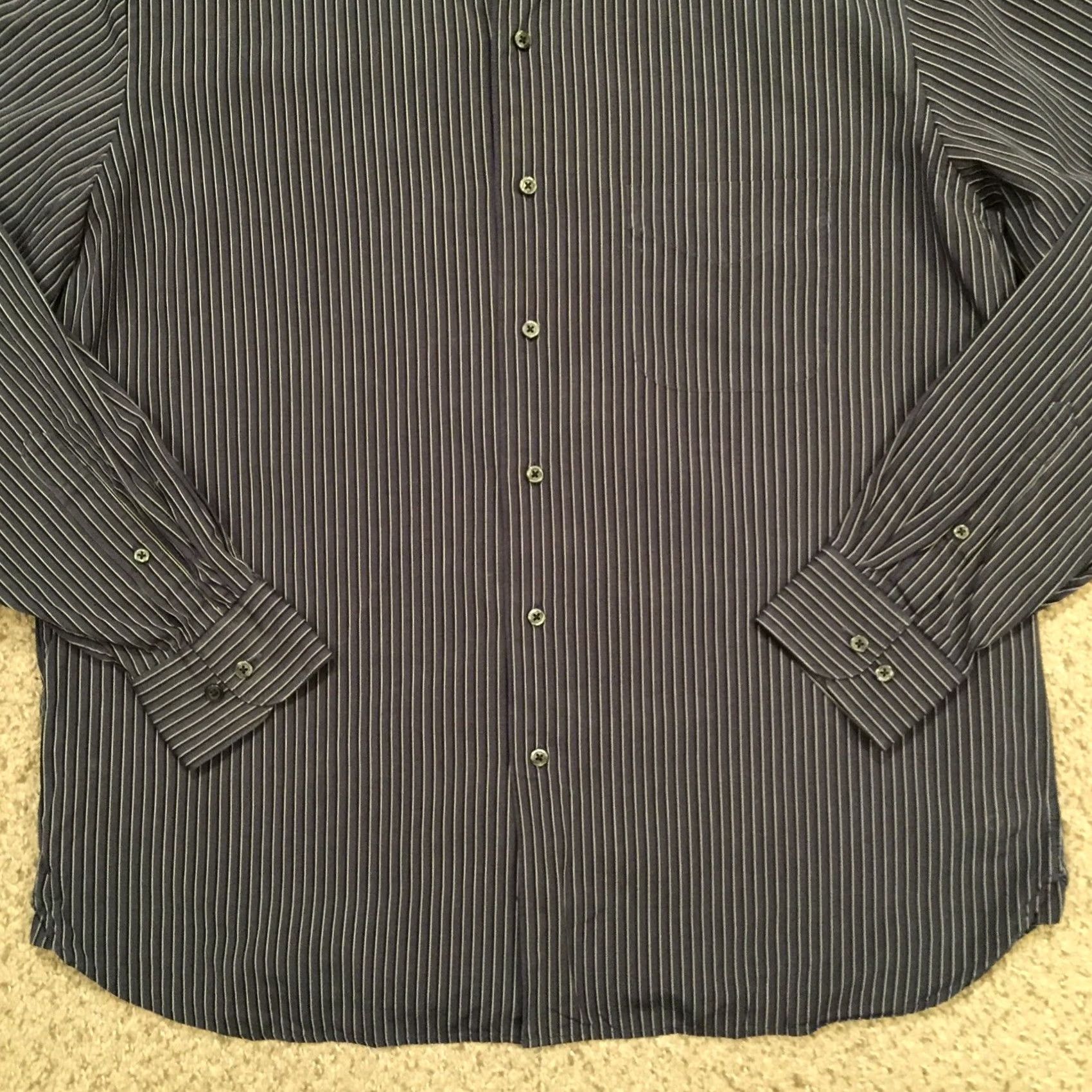 Jos. A. Bank Jos. A. Bank Shirt Mens Large Blue Striped Long Sleeve Button Up Size US L / EU 52-54 / 3 - 4 Thumbnail