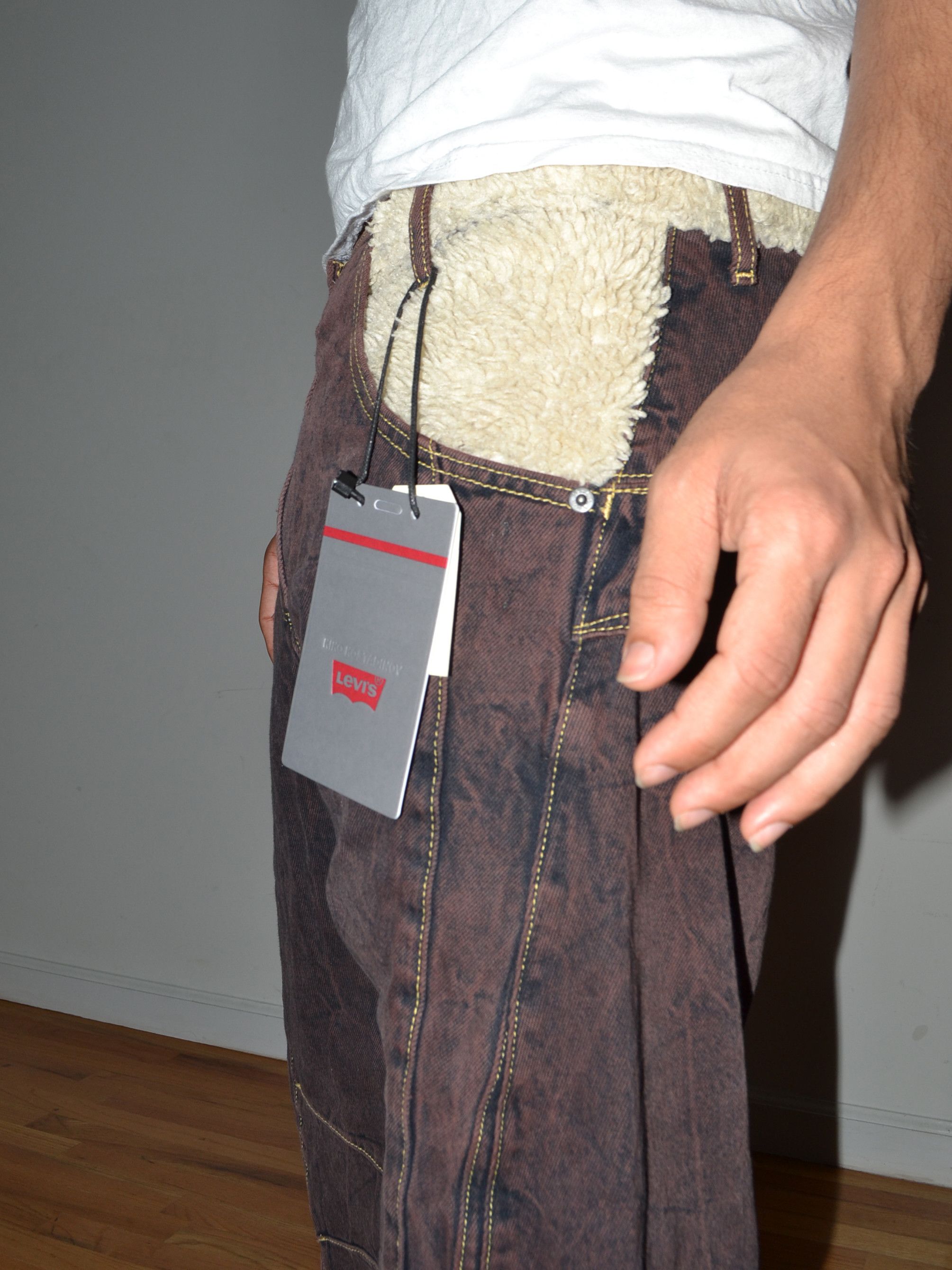 Kiko Kostadinov × Levi's 2024 Sherpa Trimmed Overdyed Jeans Size US 30 / EU 46 - 8 Thumbnail