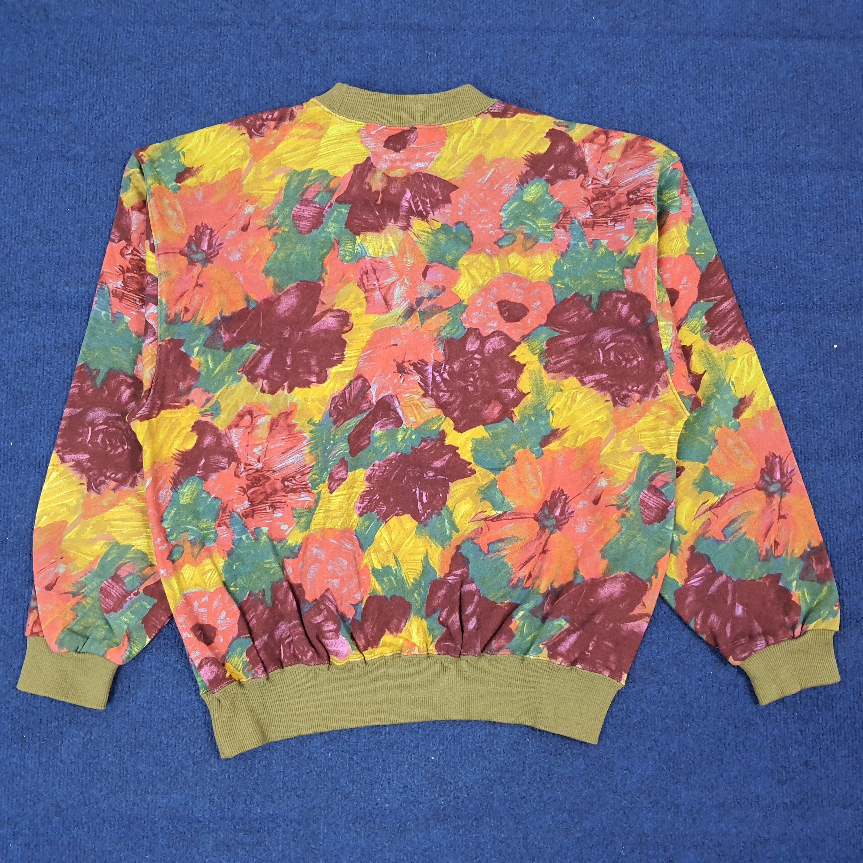 Vintage Vintage Flower Art Overprint Sweatshirt C271N27 Size US M / EU 48-50 / 2 - 3 Thumbnail