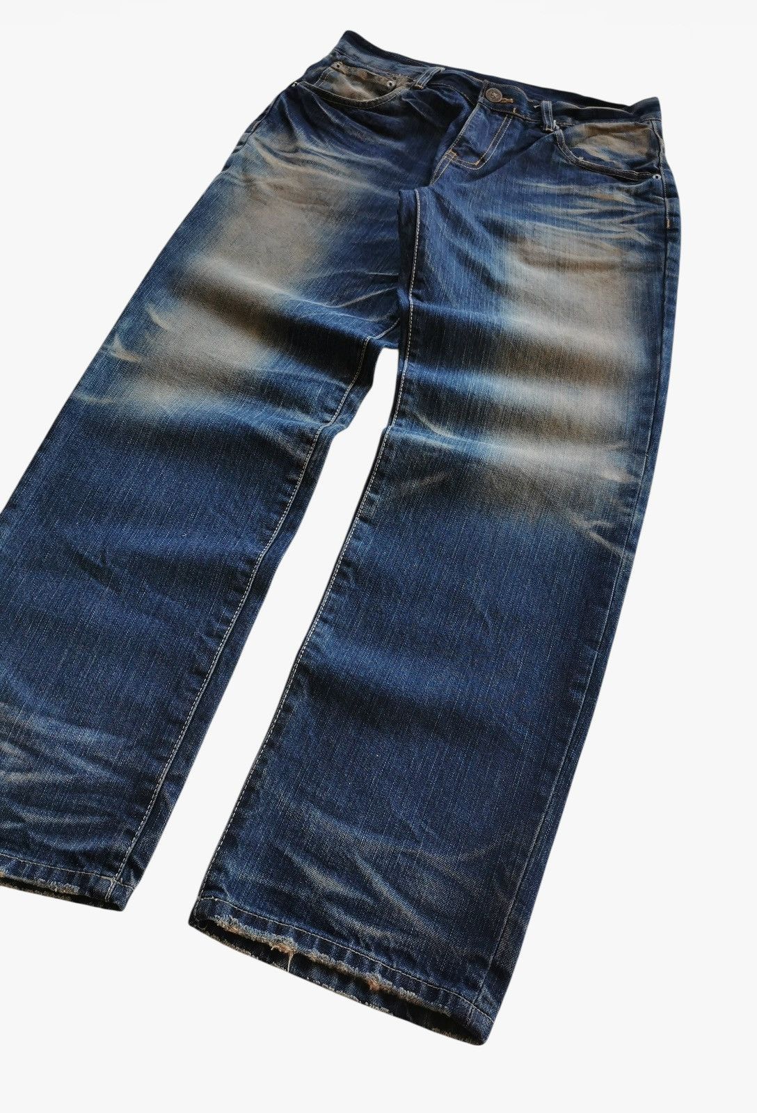 Jean Krhyme Denim Y2K Distressed Graffiti Jeans Size 32x31 Size US 32 / EU 48 - 2 Thumbnail