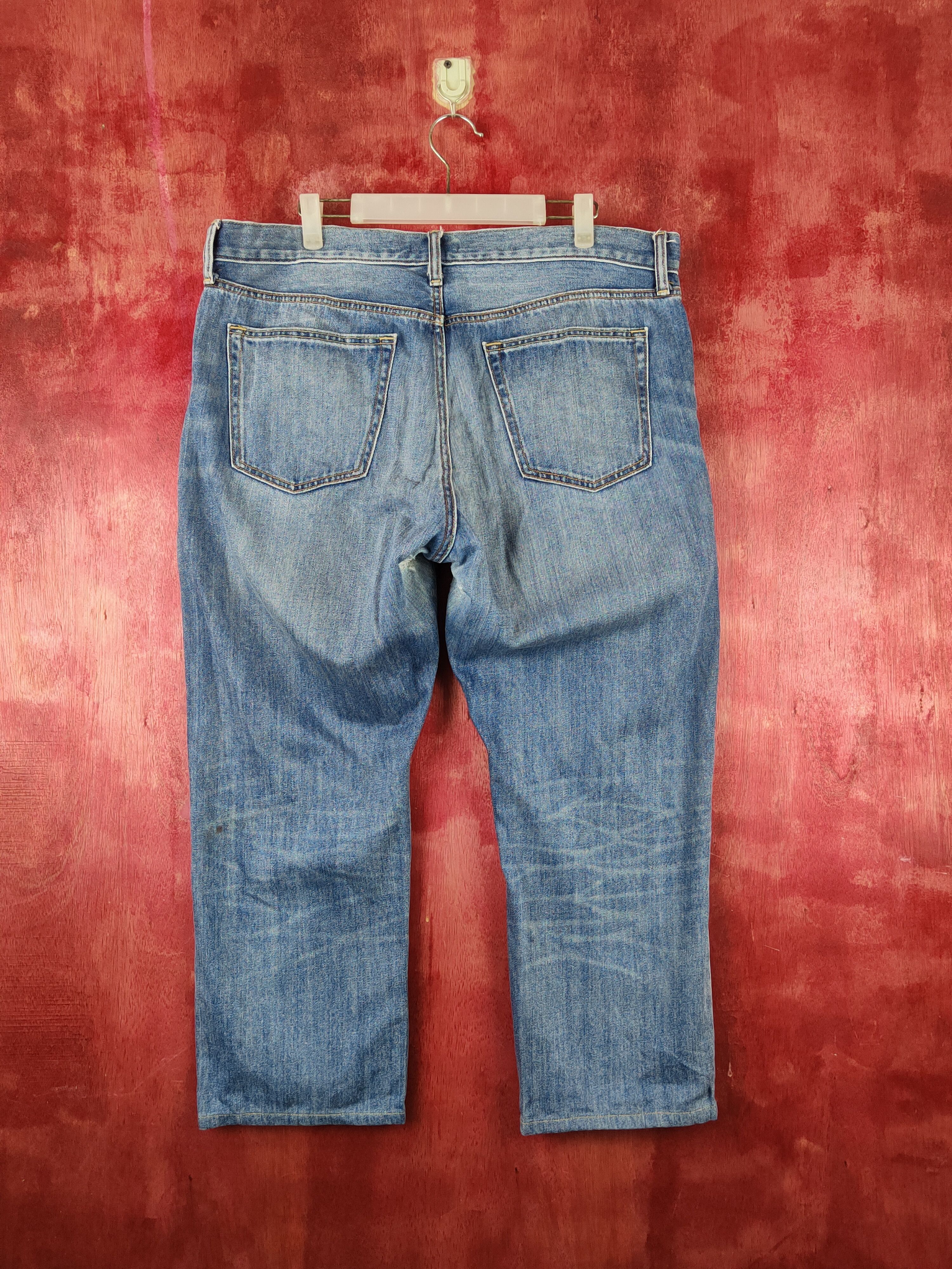 Japanese Brand Uniqlo Blue Distressed Ripped Jeans #S2144 Size US 38 / EU 54 - 7 Thumbnail