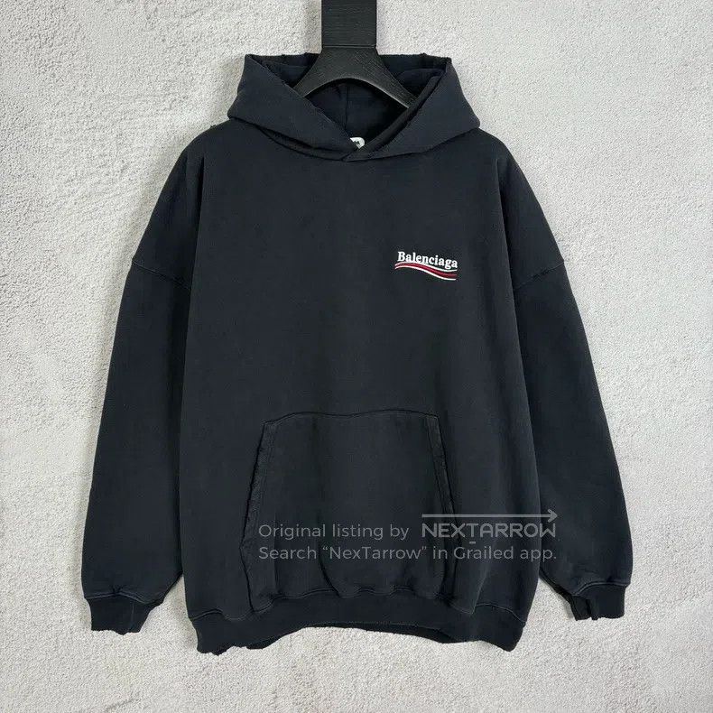 Balenciaga Balenciaga Wave Coke Letter Embroidery Destroyed Hoodie Size US XS / EU 42 / 0 - 1 Thumbnail