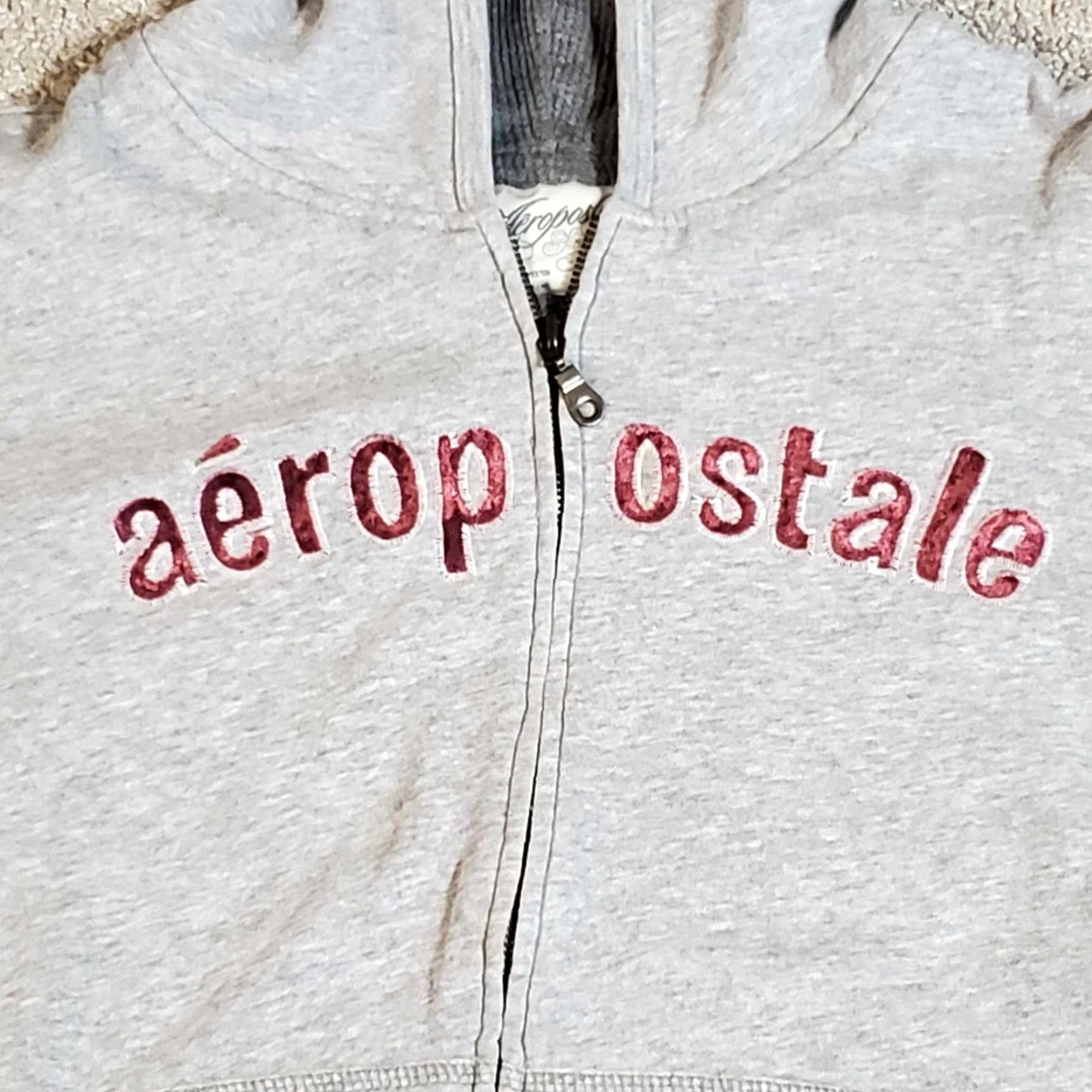Vintage VINTAGE Aeropostale Full Zip Hoodie XL Unisex Adults Gray Grunge Y2K Size XL / US 12-14 / IT 48-50 - 2 Thumbnail