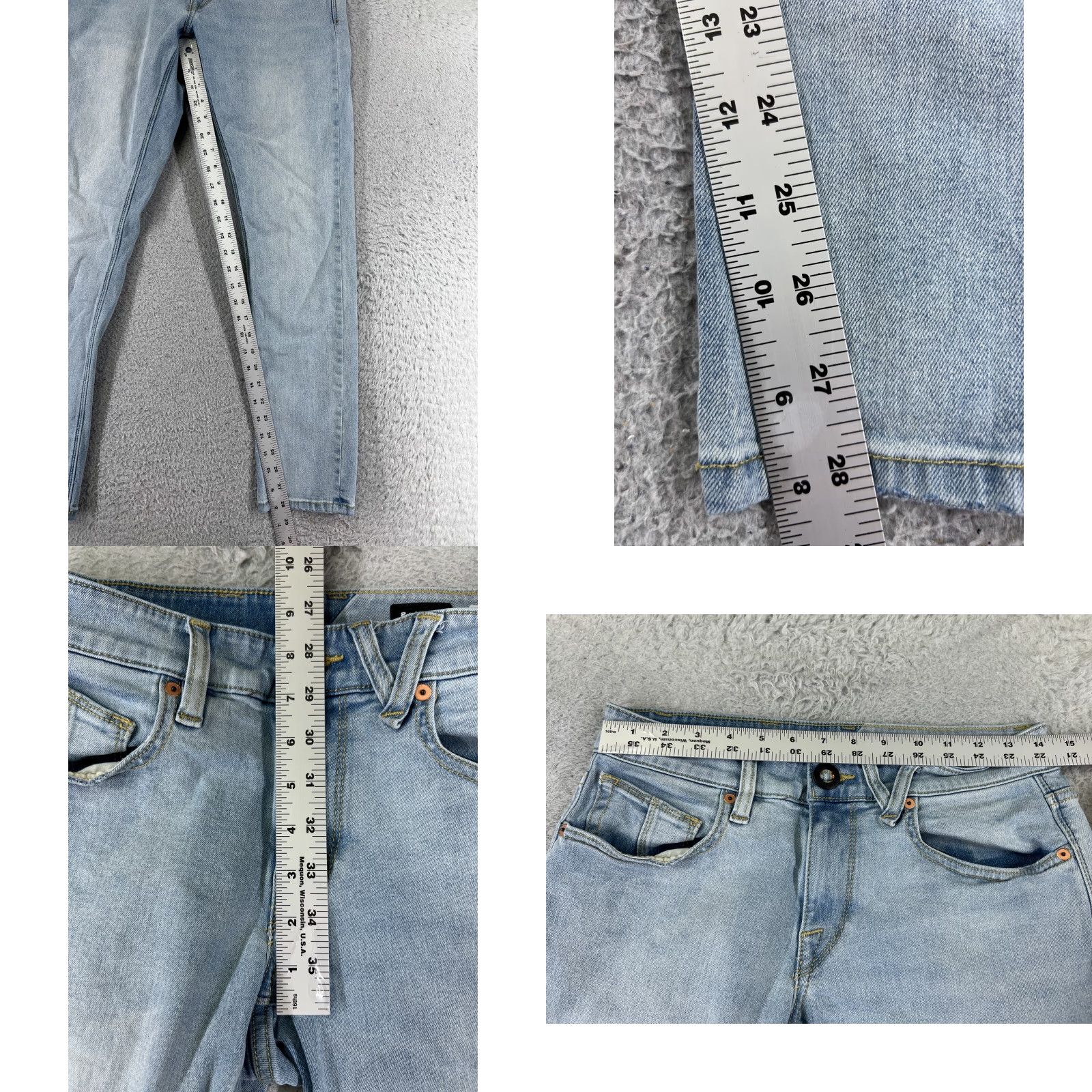 Volcom VINTAGE Volcom Jeans Mens 28 Blue Denim 2X Vorta Slim Tapered Leg Cotton 27x28 Size US 28 / EU 44 - 8 Thumbnail