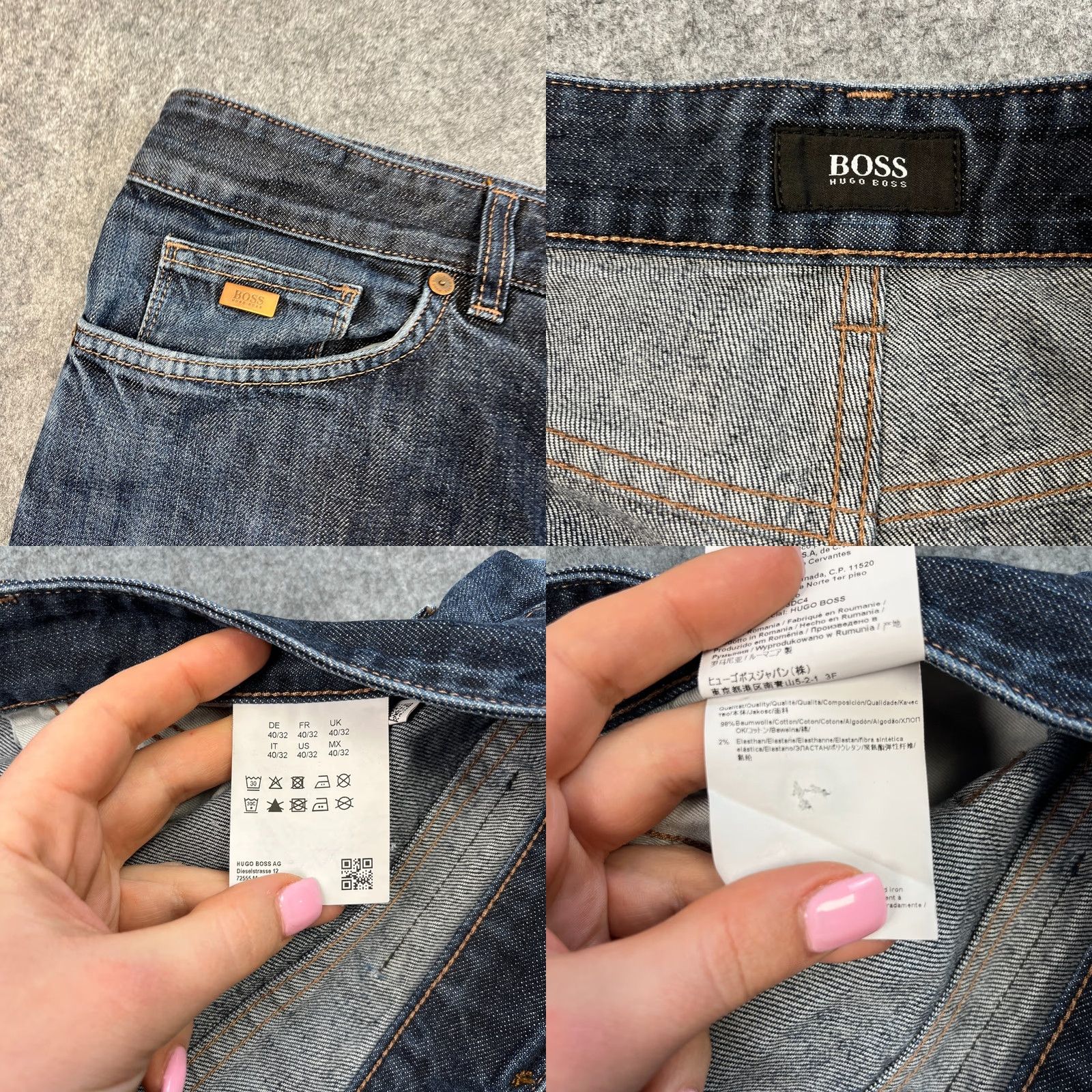Hugo Boss HUGO BOSS Jeans Maine 3 40 32 Dark Blue Stretch Regular 5-Pocket Denim Men Adult Medium? Size US 40 / EU 56 - 8 Thumbnail