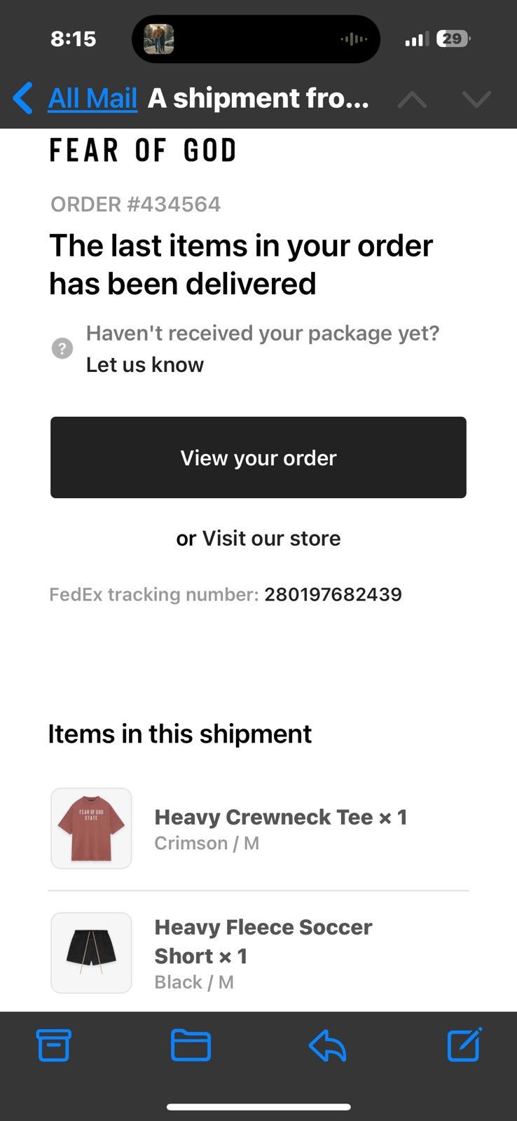 Fear of God Fear of God Heavy Crewneck Tee Crimson Size US M / EU 48-50 / 2 - 11 Thumbnail