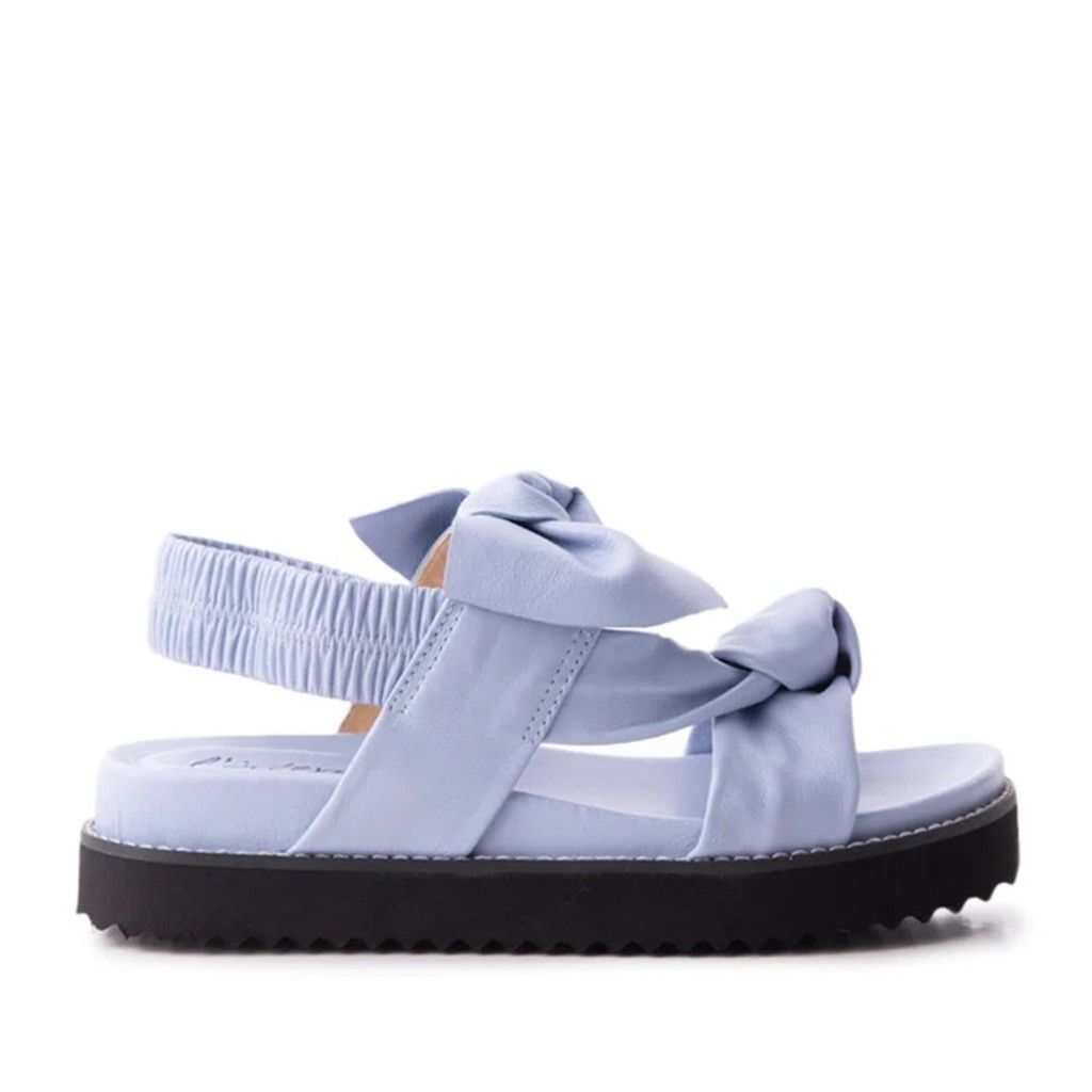 Leather NEW L’ Intervalle Atlantis Lt Blue Leather Bow Sandals 38/ 7 Size US 7 / IT 37 - 1 Thumbnail