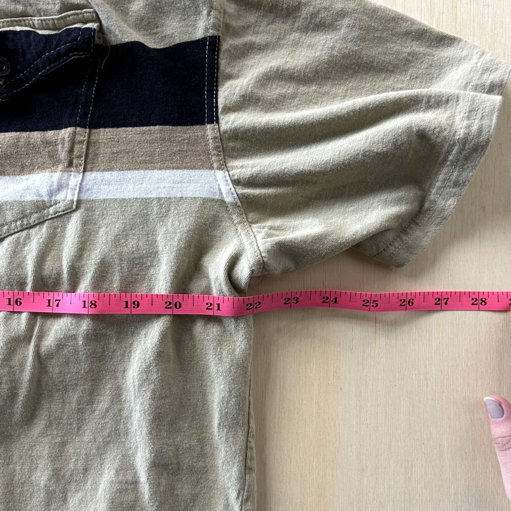 Enyce Enyce Polo Shirt Mens 3XL Beige Striped Short Sleeve 100% Cotton Big & Tall Size US XXL / EU 58 / 5 - 4 Thumbnail