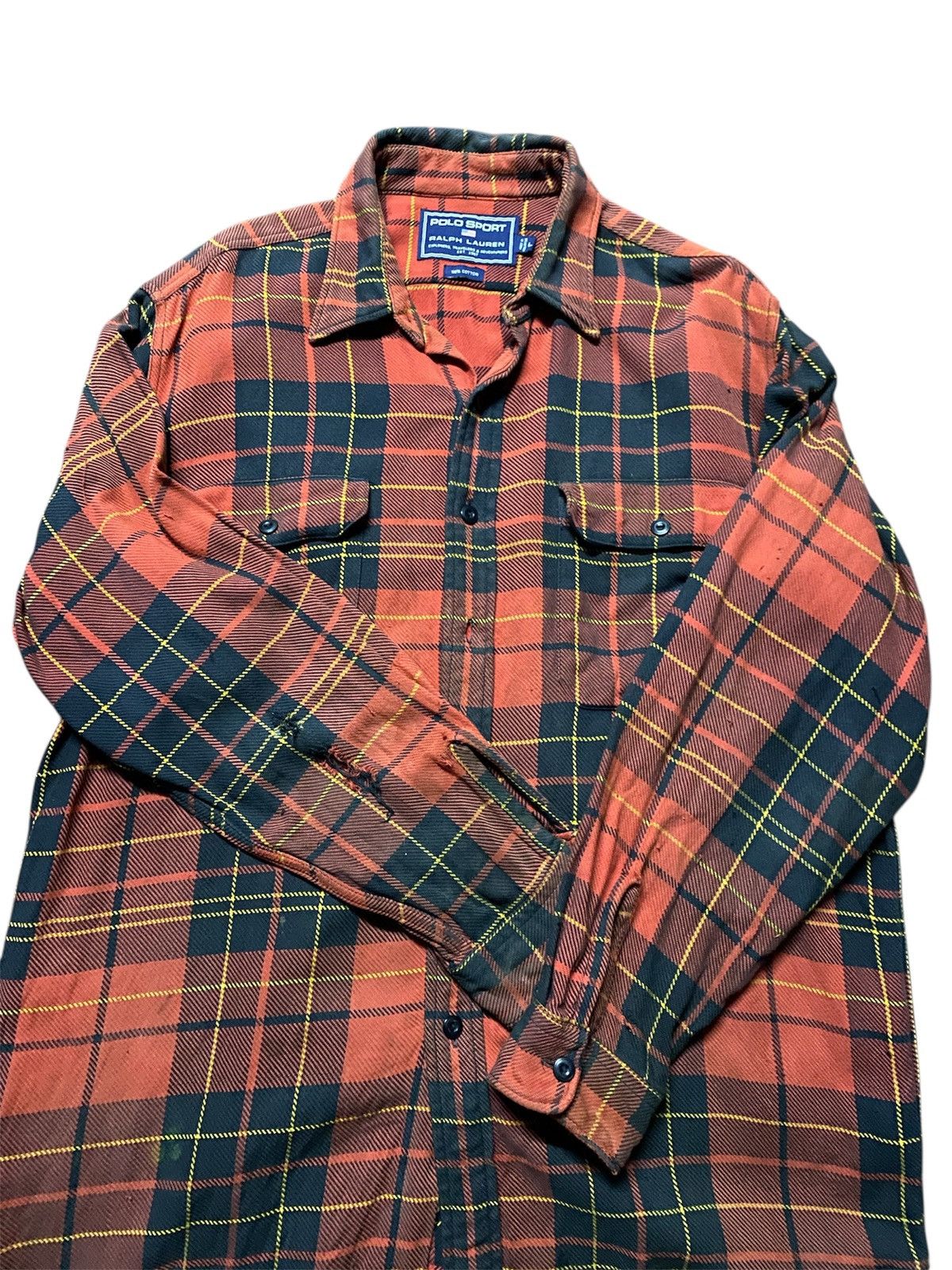 Polo Ralph Lauren Vintage Polo Sport Ralph Lauren Distressed Flannel Size US L / EU 52-54 / 3 - 4 Thumbnail