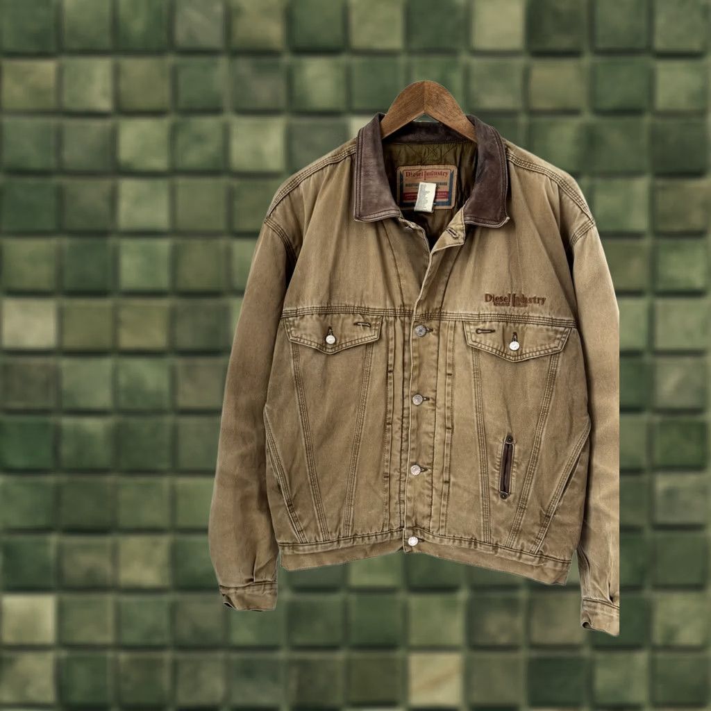 Diesel VINTAGE Diesel Jacket Brown 90s Workwear Canvas Button-Up M Mens Bomber Jacket Size US M / EU 48-50 / 2 - 1 Thumbnail